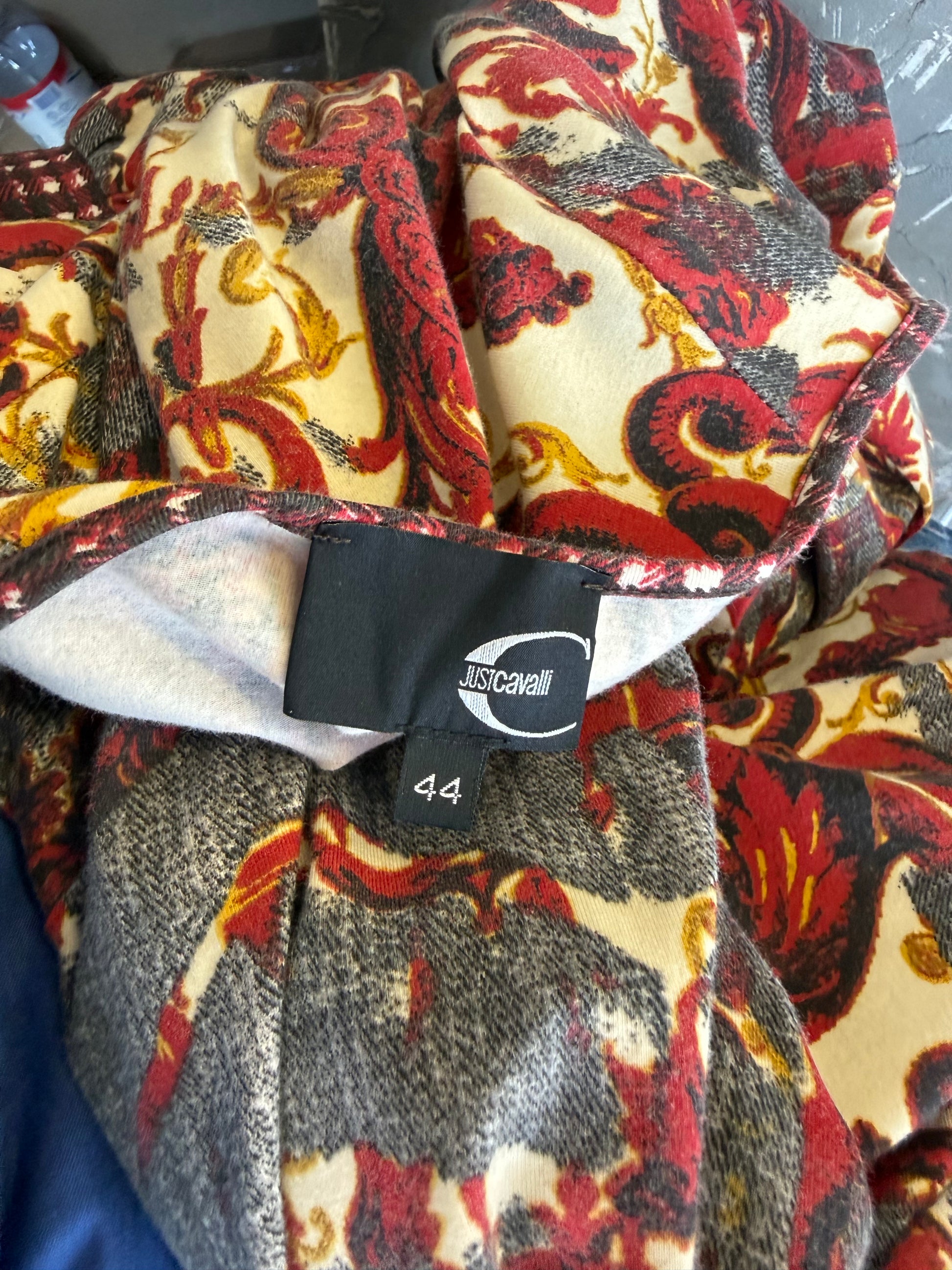 Abito Roberto Cavalli barocco su denim 2000”