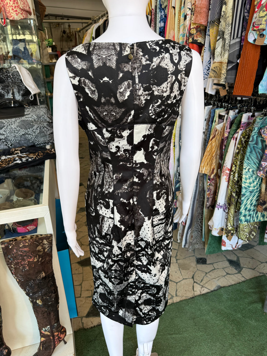 Abito Roberto Cavalli stampa pizzo 00s
