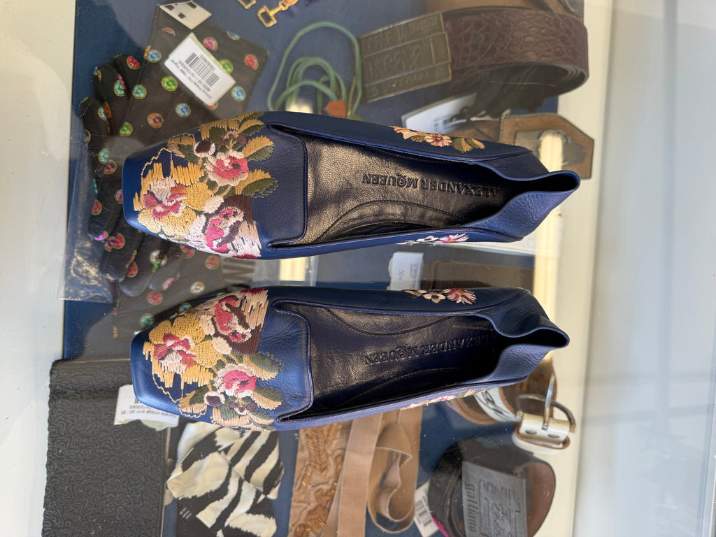 Ballerine sabot Alexander McQueen nuove, ricami floreali
