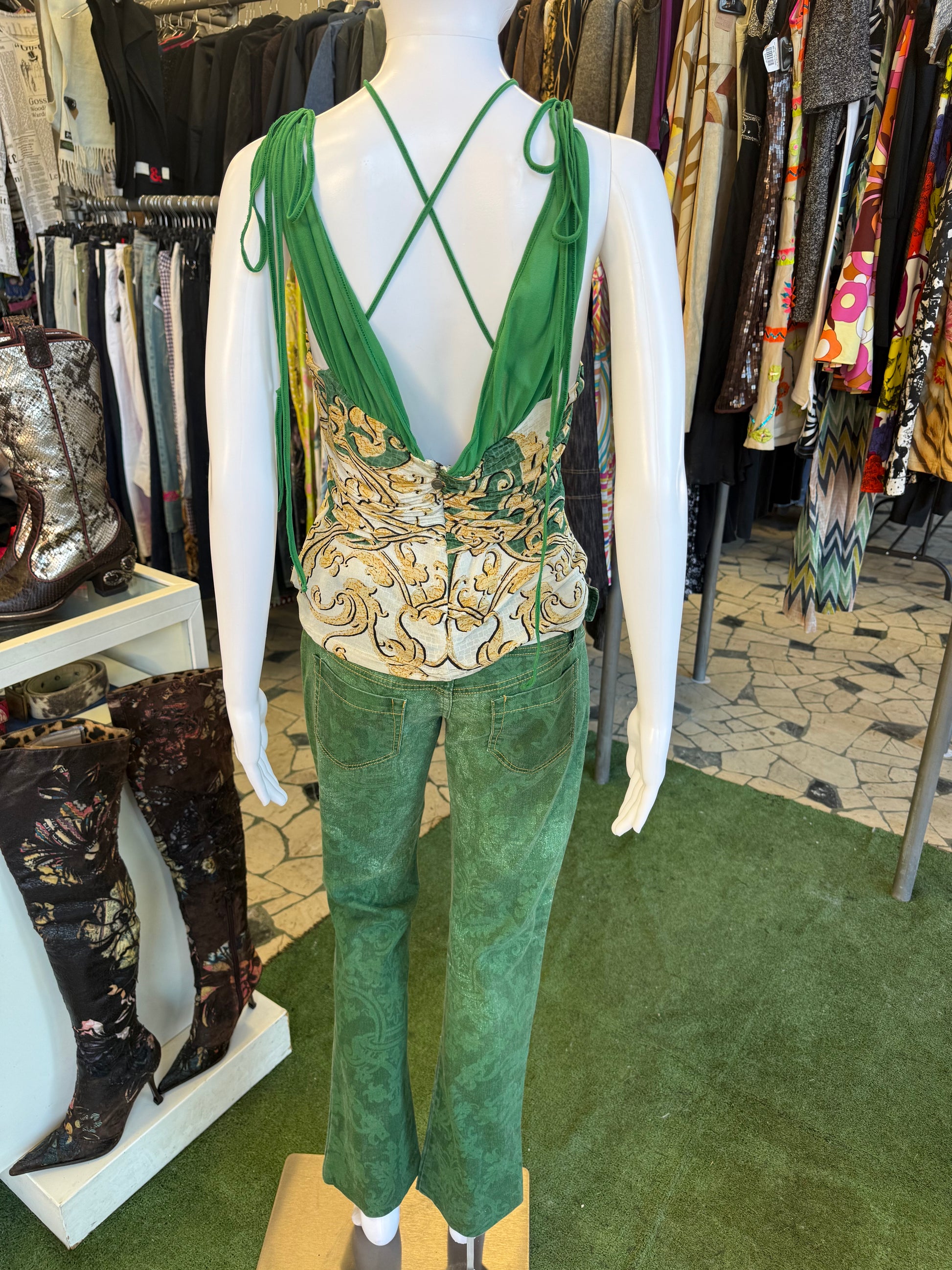 Set Roberto Cavalli verde barocco