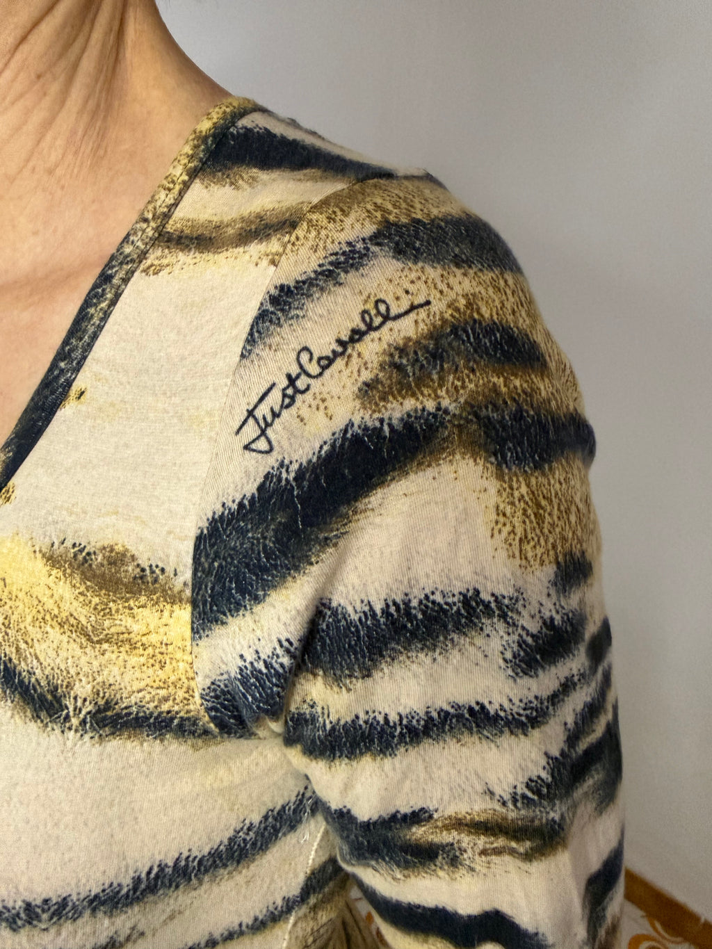 Top schiena scoperta tigre chiara Roberto Cavalli 2000” iconic print