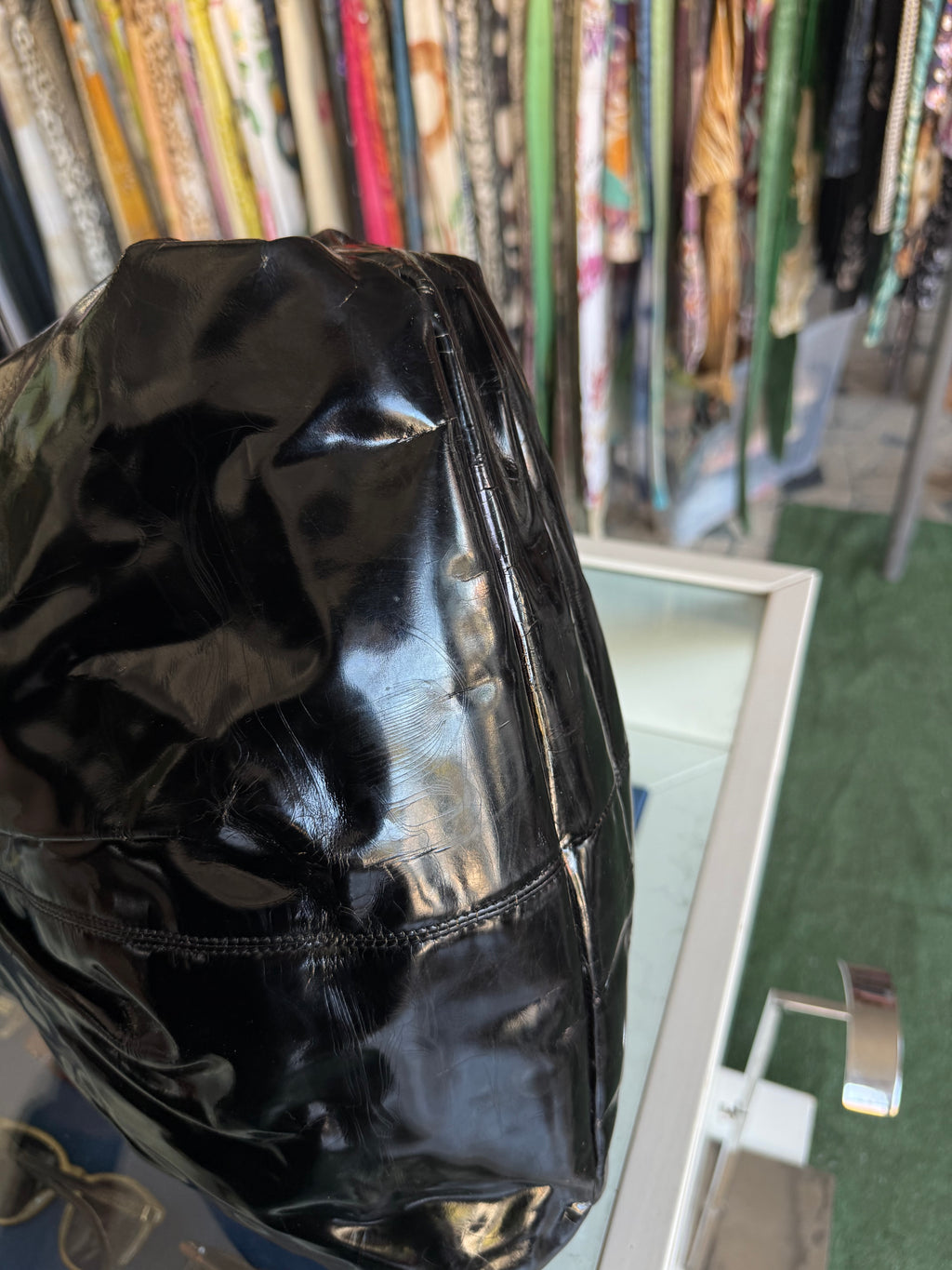 Borsa Bottega Veneta vernice nera anni 70