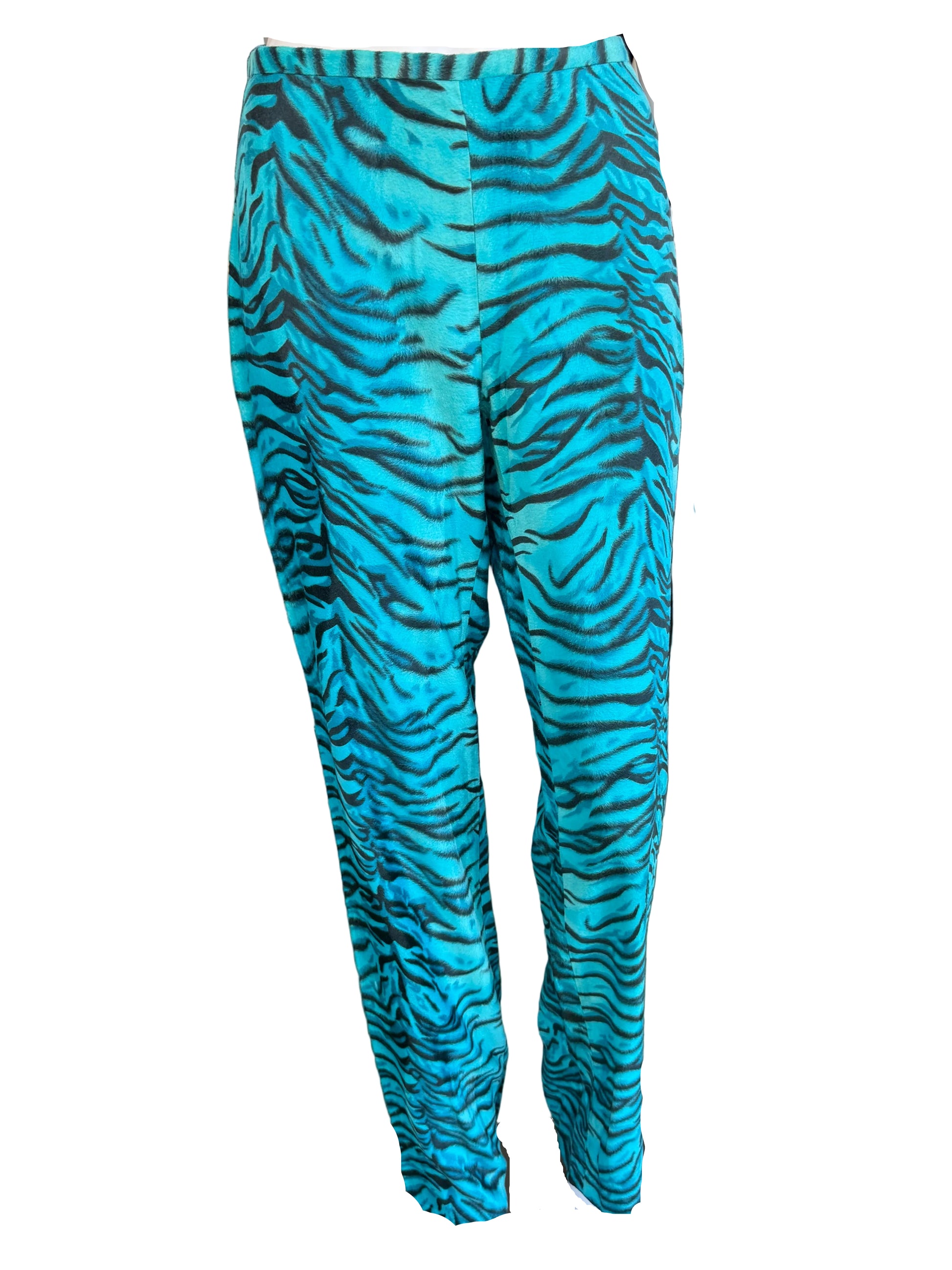 Pantalone Versace tigre blu 90s nuovo