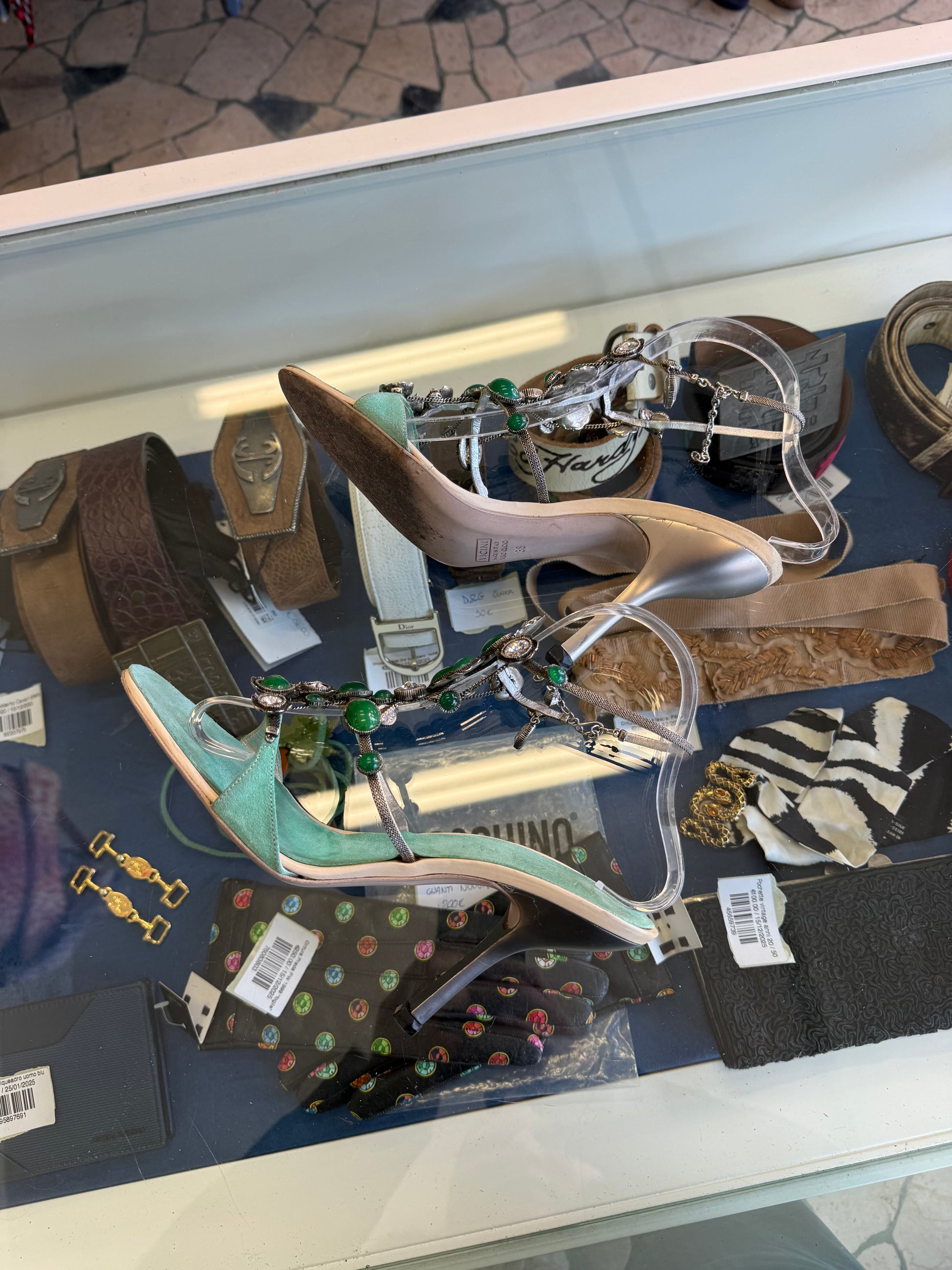 Sandali gioiello smeraldo Vicini by Giuseppe Zanotti 2000”