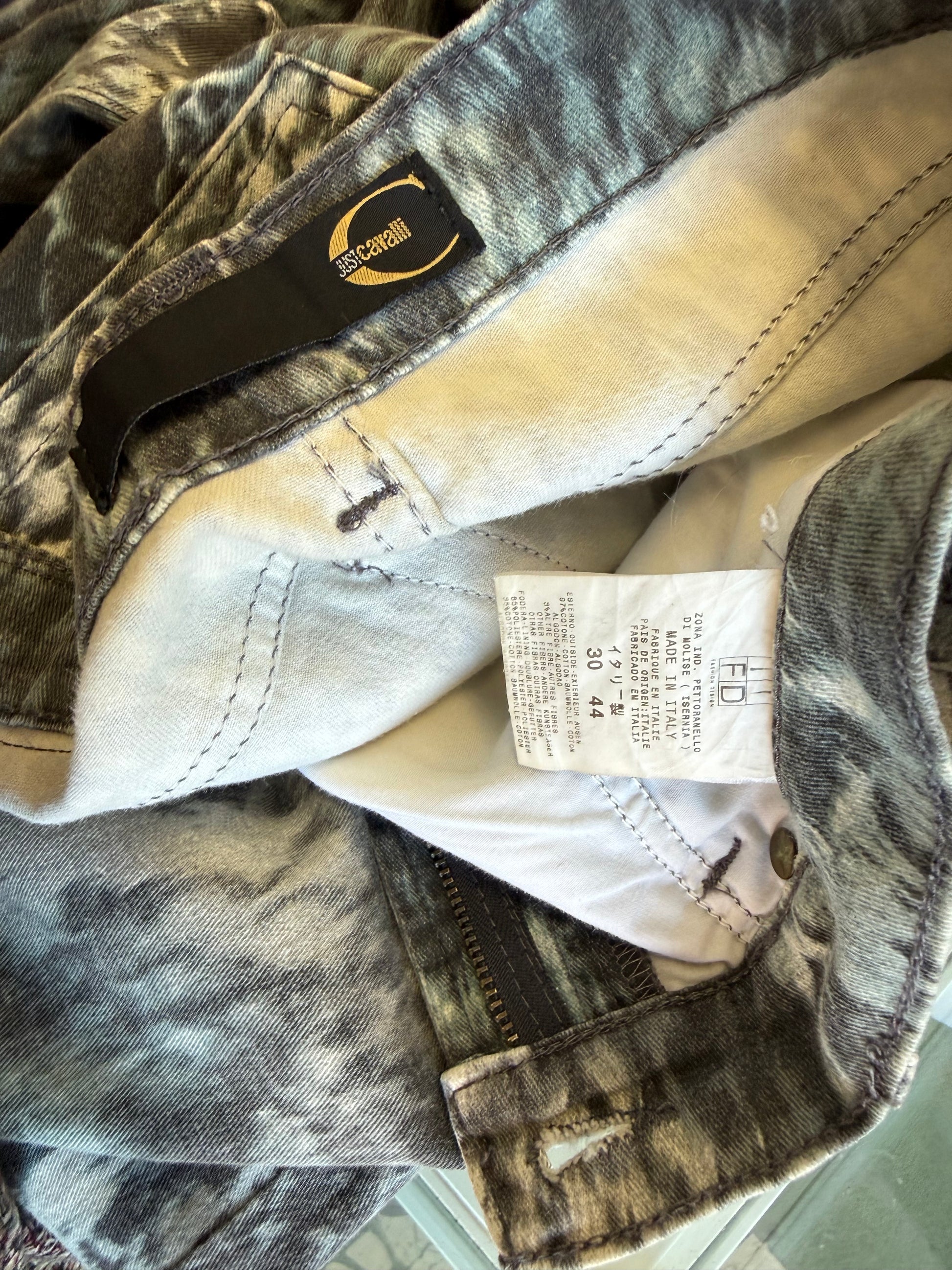 Jeans Roberto Cavalli pitone azzurro 00s
