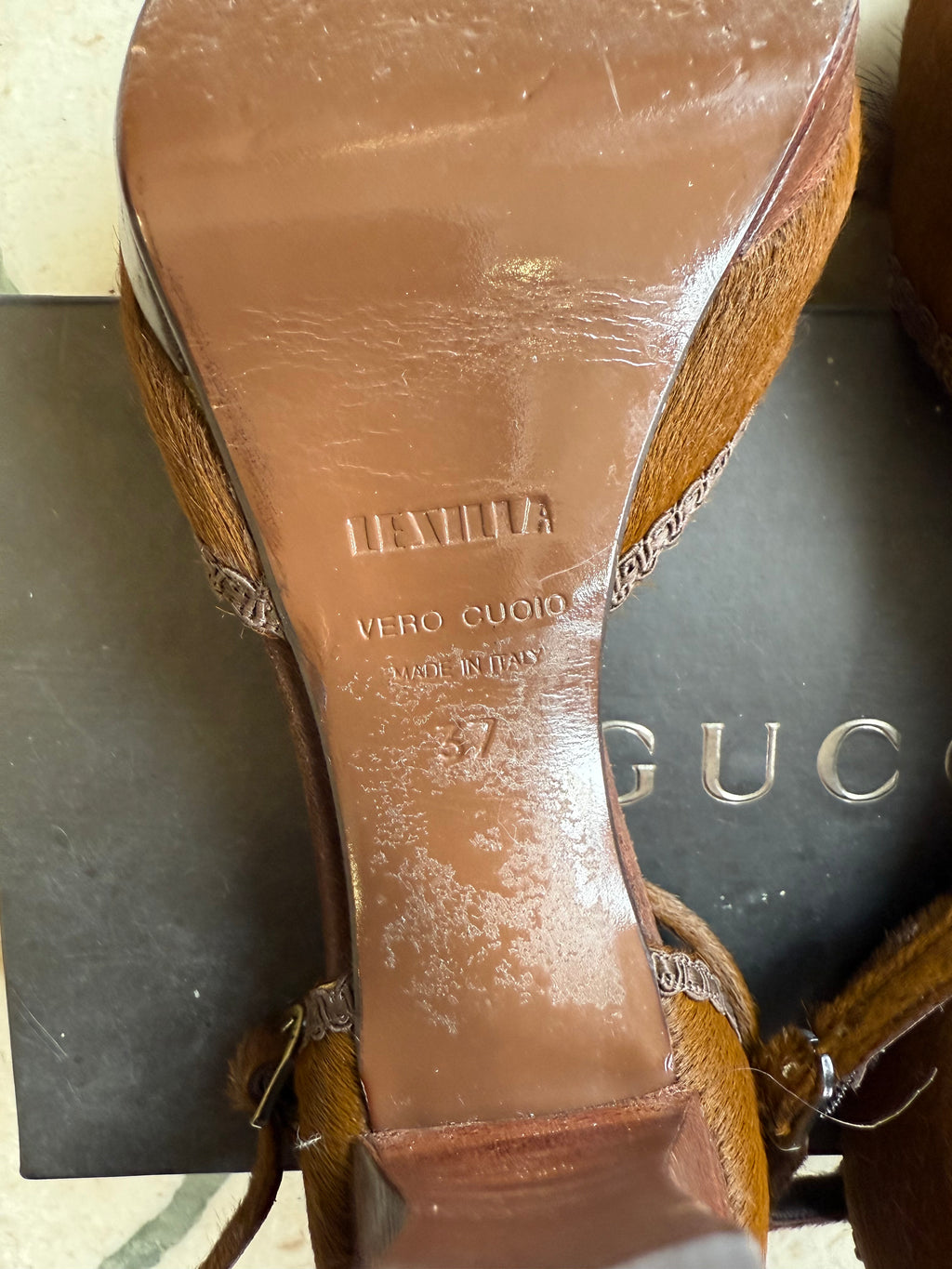 Sandali gioiello  Le Silla in cavallino e visone