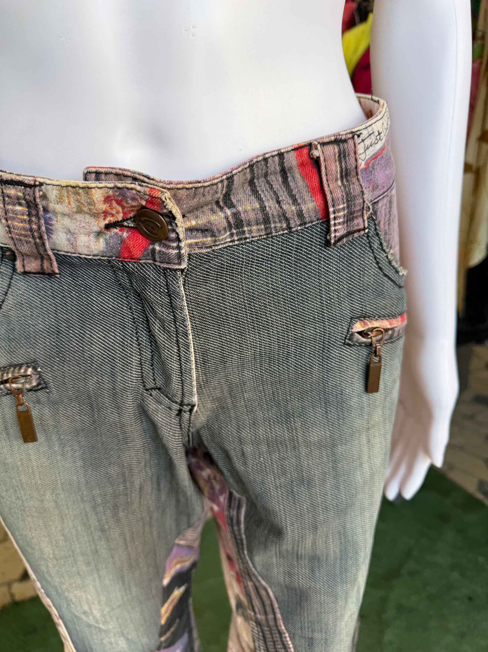 Jeans patchwork Roberto Cavalli Capri 2000s