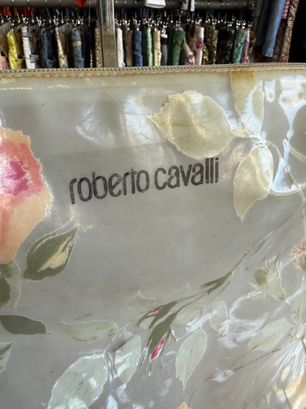 Borsa a spalla Roberto Cavalli SS1998 pitone e rose