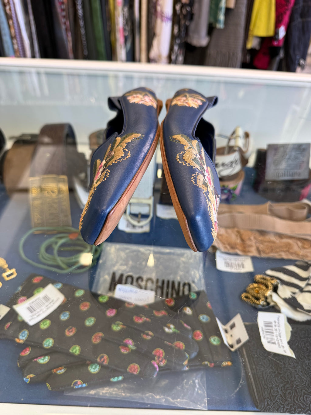 Ballerine sabot Alexander McQueen nuove, ricami floreali