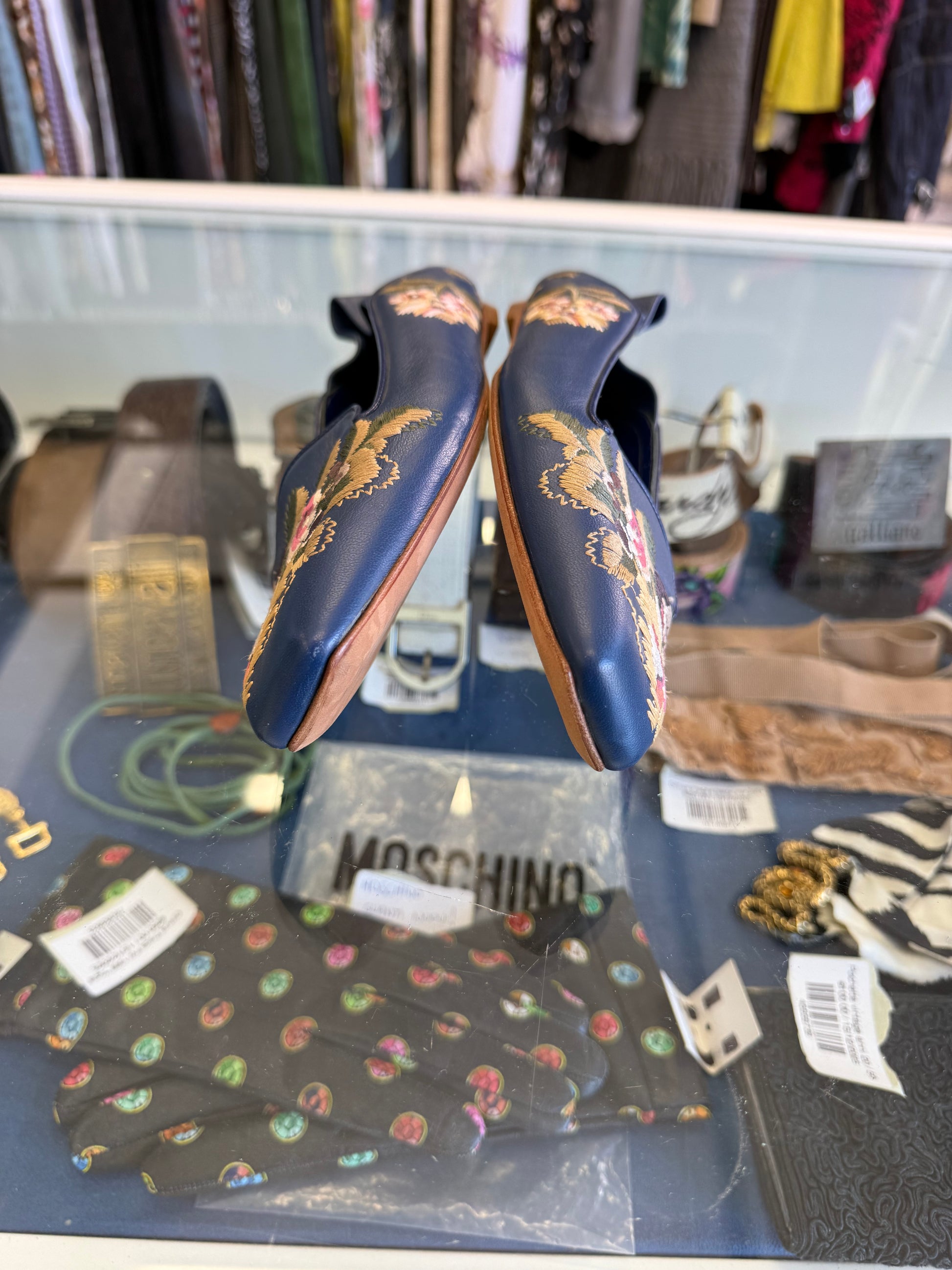 Ballerine sabot Alexander McQueen nuove, ricami floreali