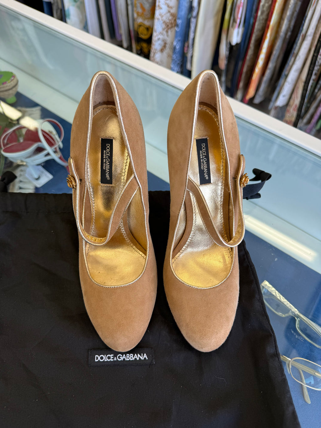 Décolleté Dolce & Gabbana camoscio beige 2010s nuove