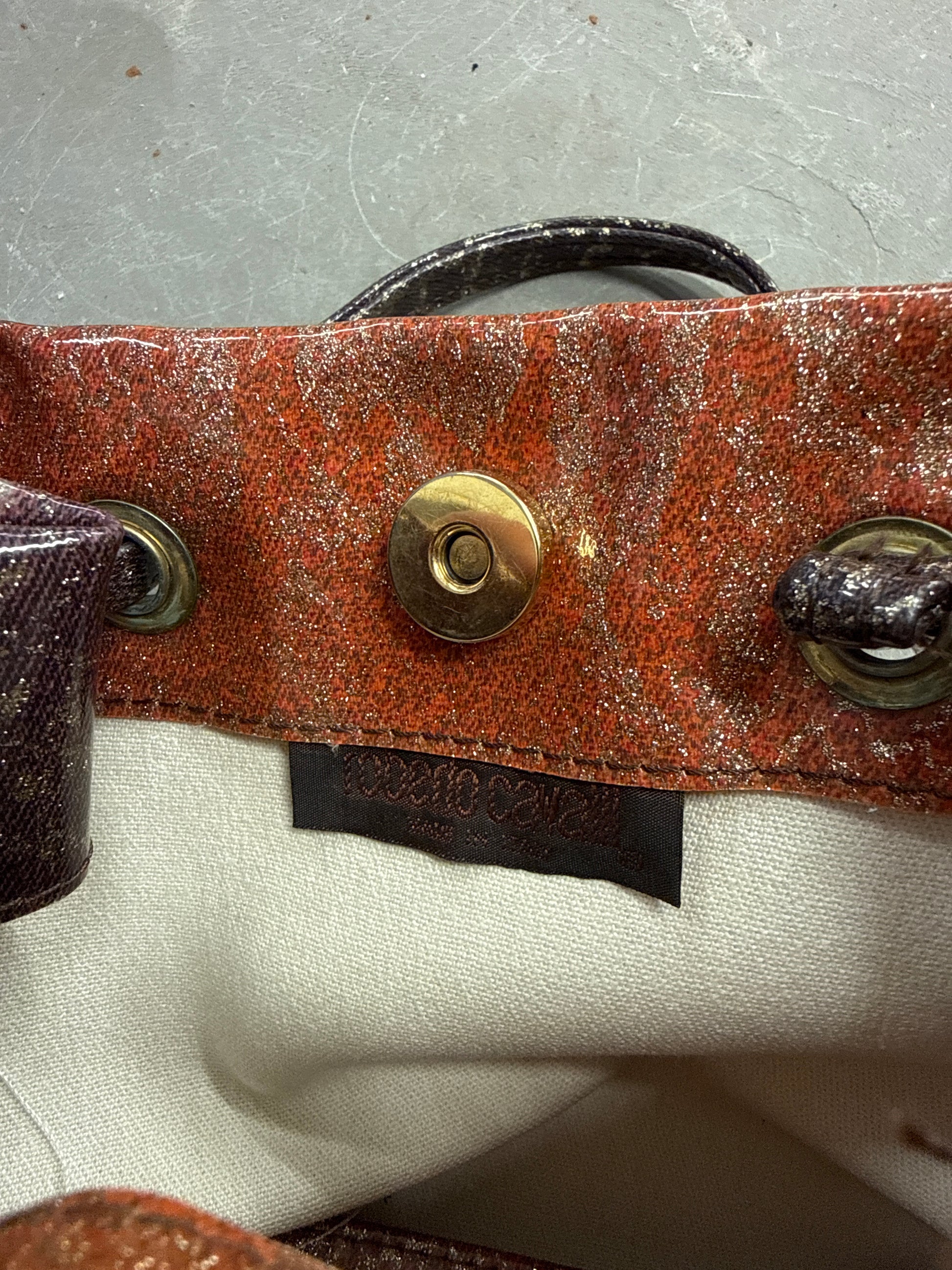 Borsa pitone rosso Roberto Cavalli AW1999