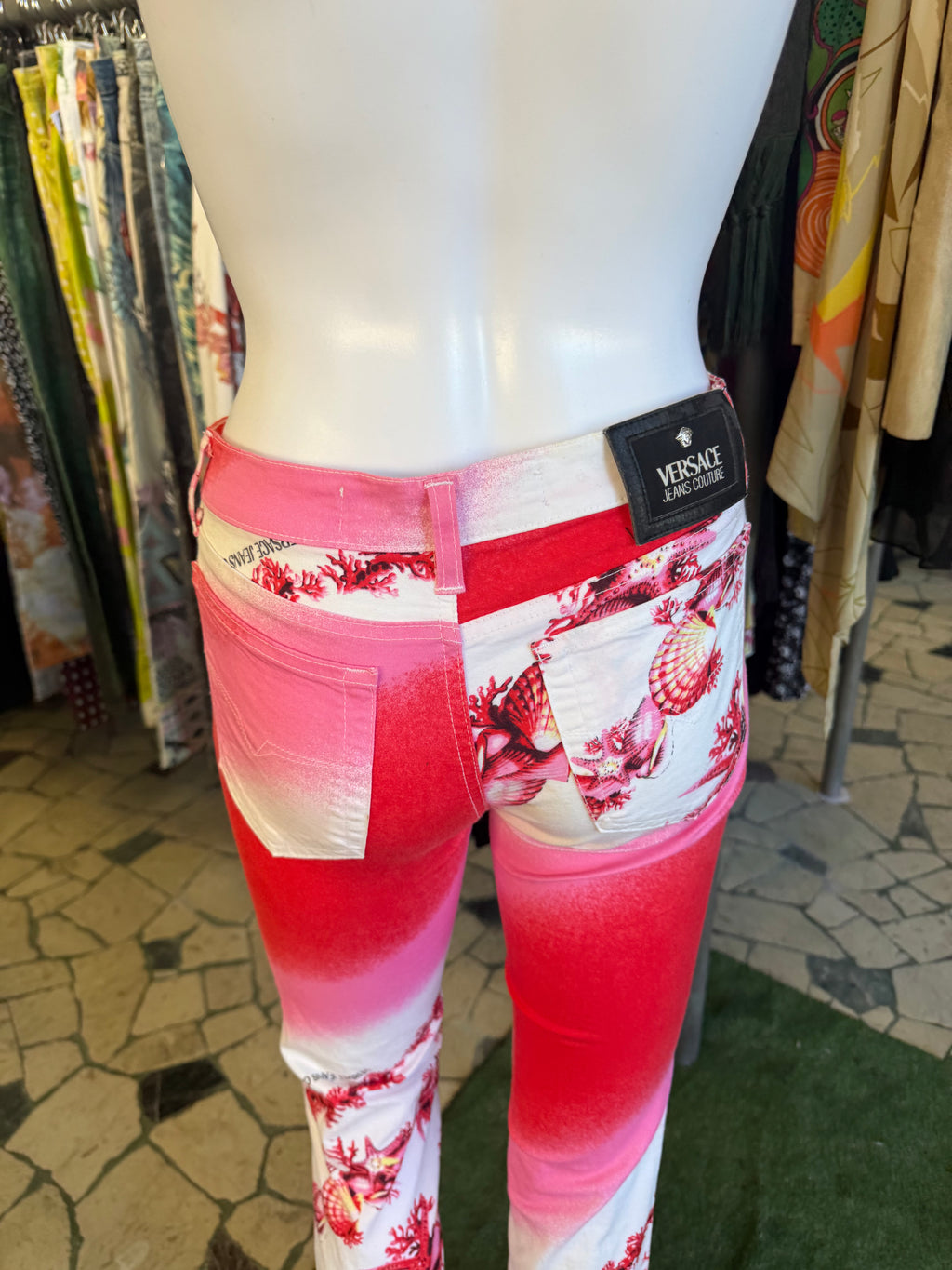 Jeans Versace coralli e conchiglie 2000”