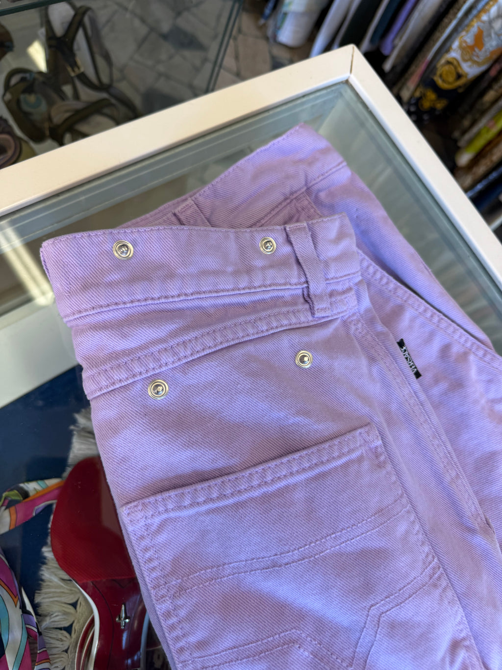 Jeans Versace cargo uomo lilla