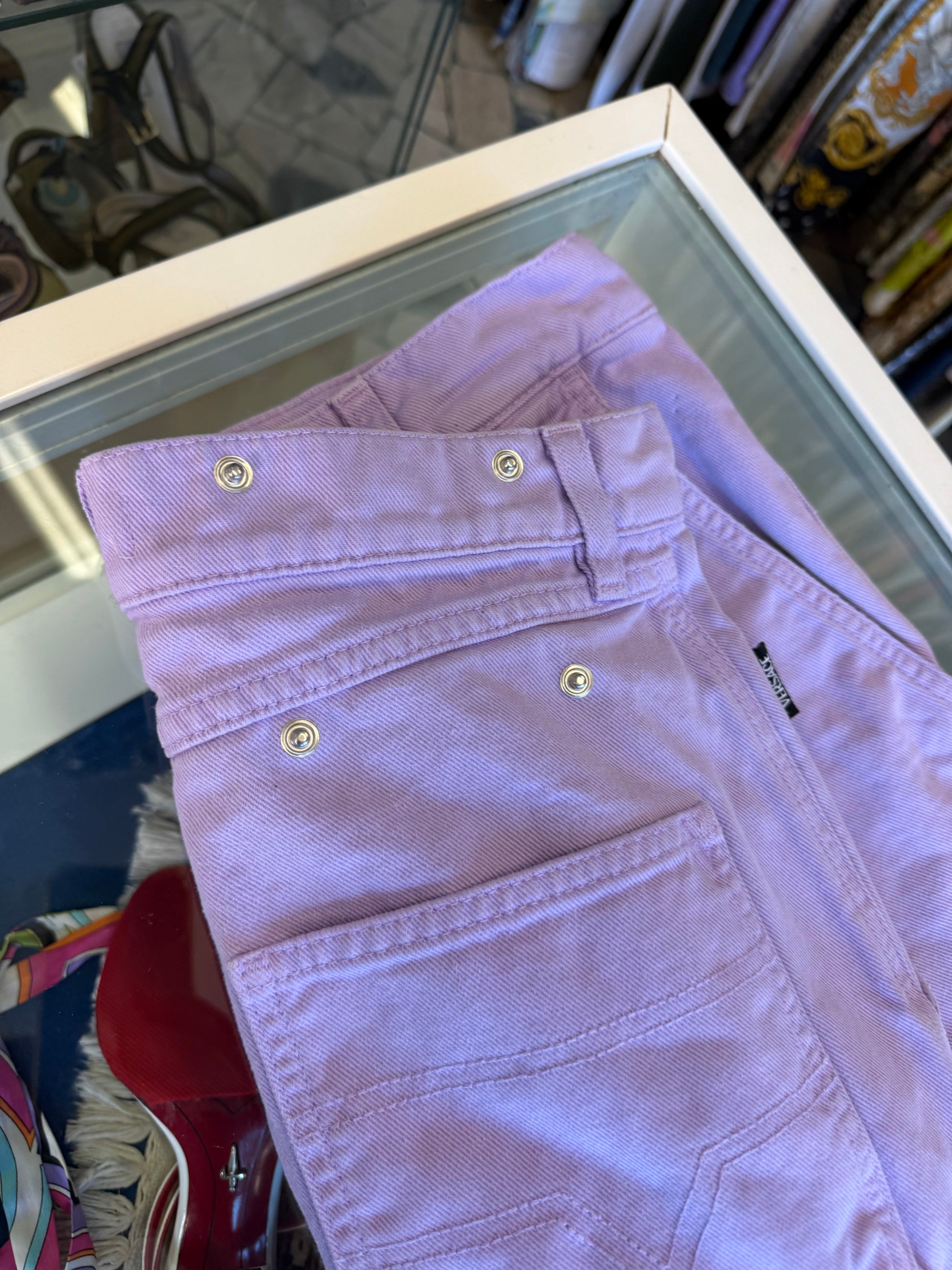 Jeans Versace cargo uomo lilla