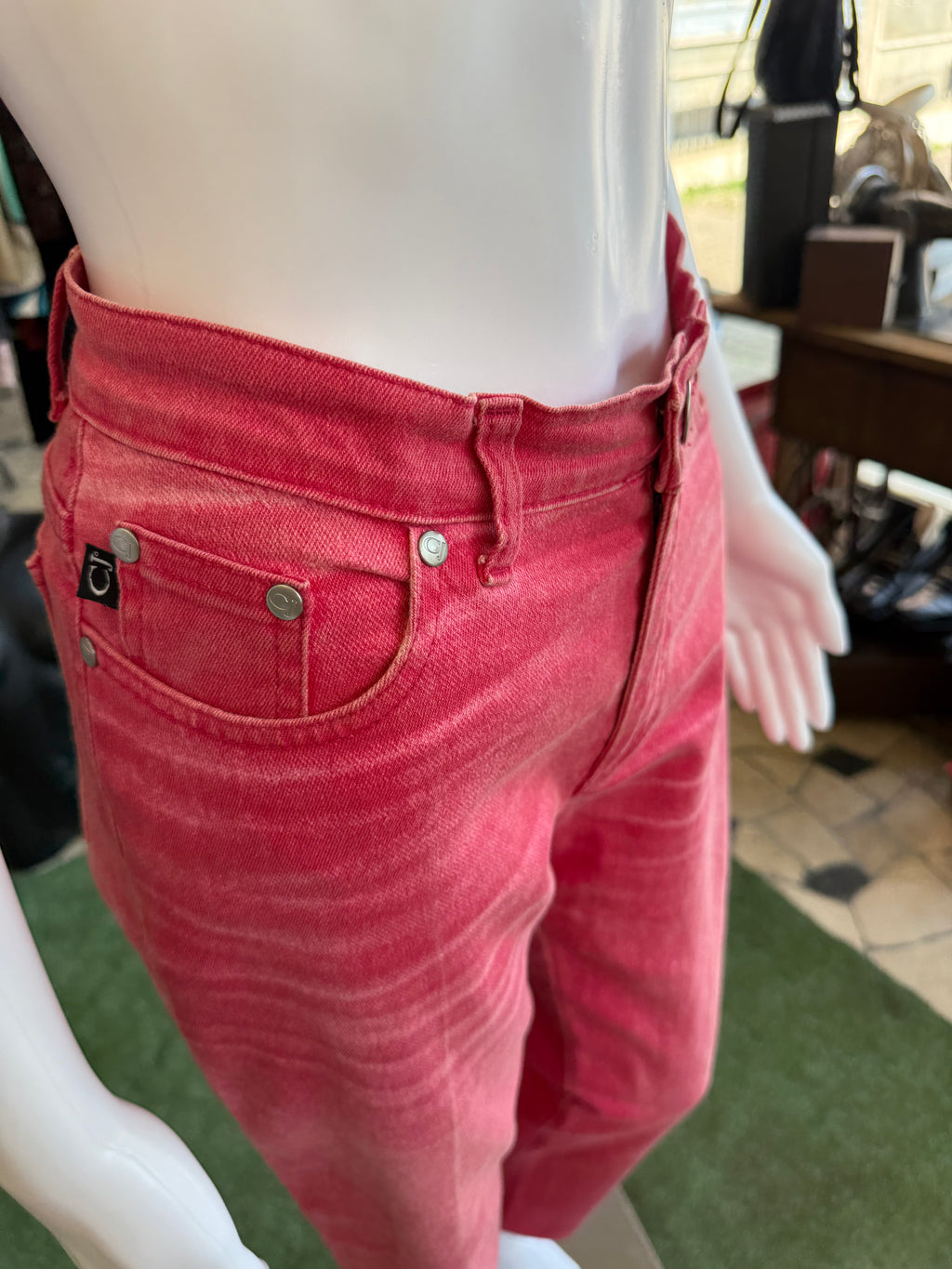 Jeans Roberto Cavalli fucsia sabbiato 90s