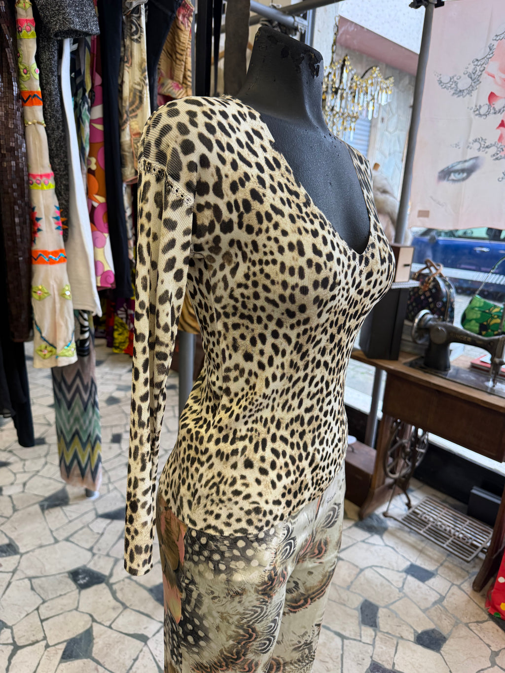 Top leopardo Roberto Cavalli FW1997