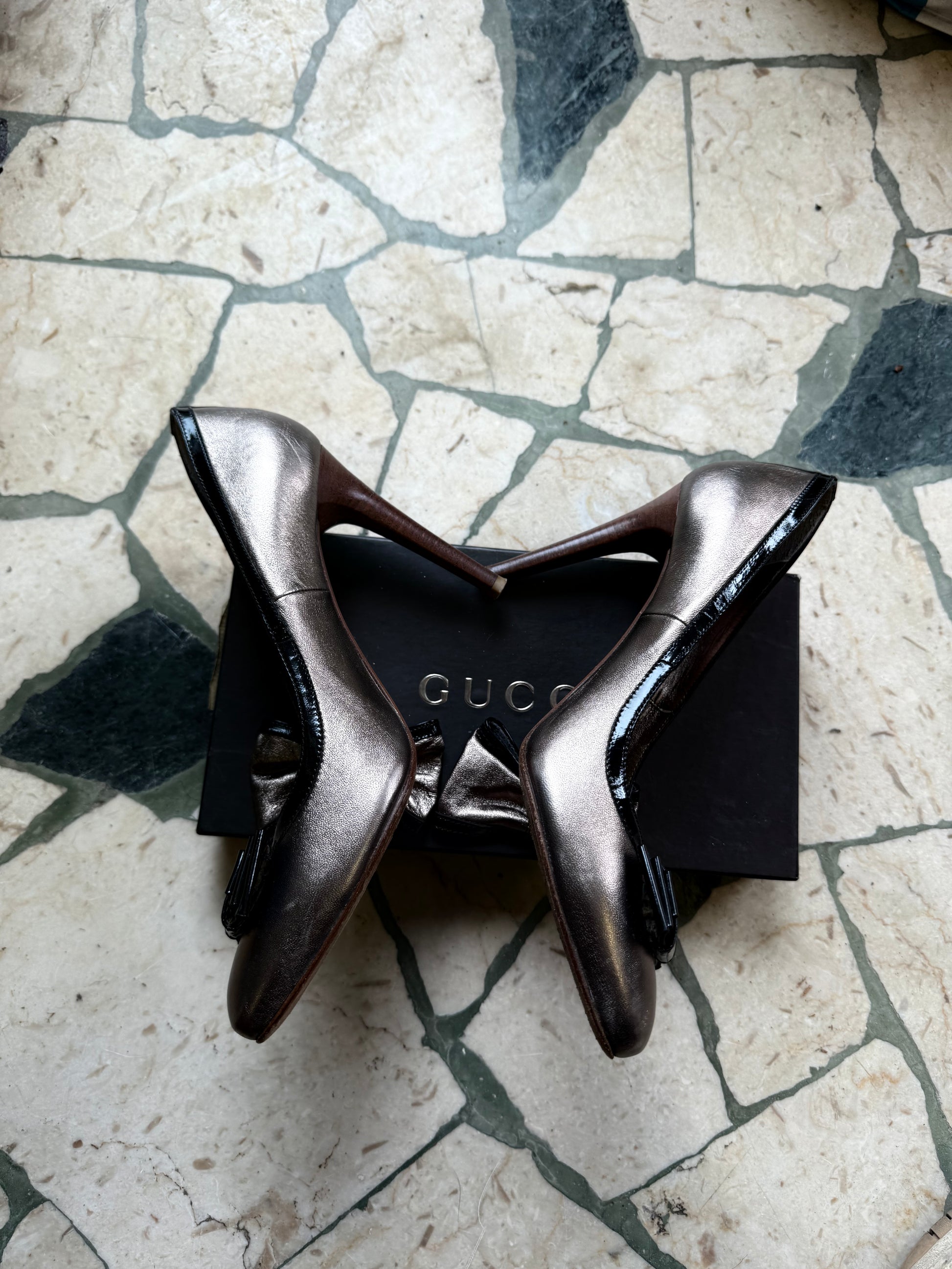 Décolleté Le Silla argento e nero