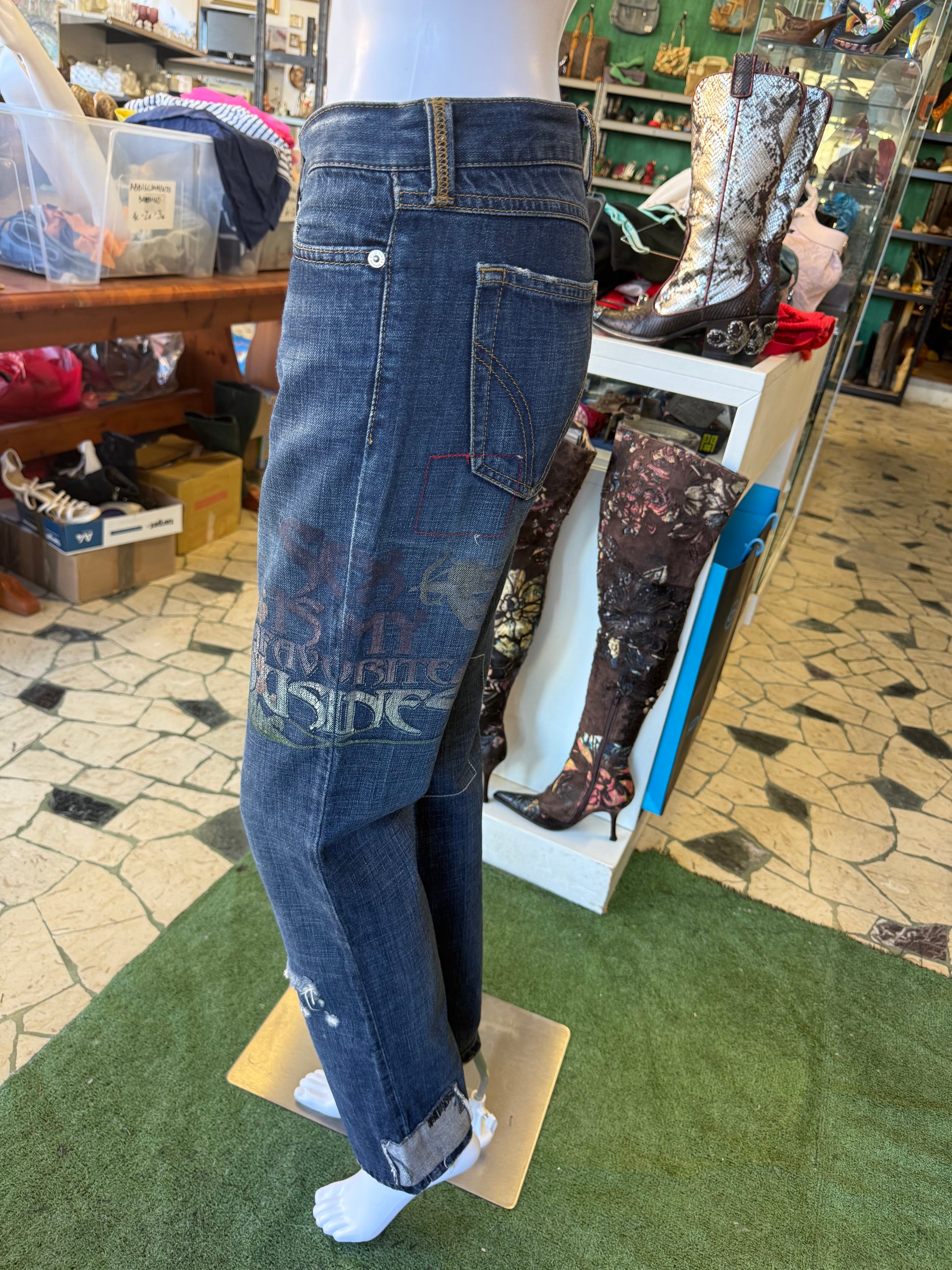 Jeans D&G patchwork SS2004 S*X print