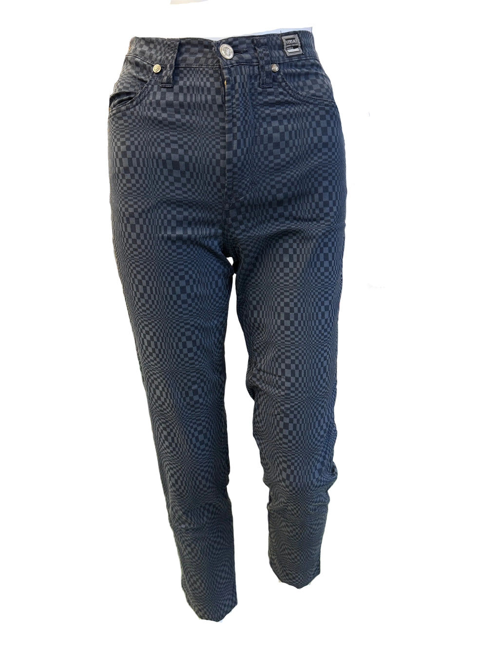 Jeans Versace stampa psichedelica/ olografica 90s