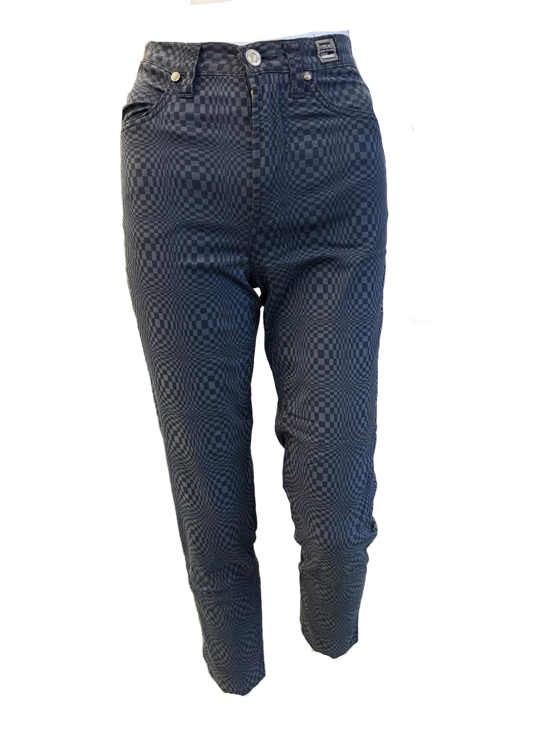 Jeans Versace stampa psichedelica/ olografica 90s