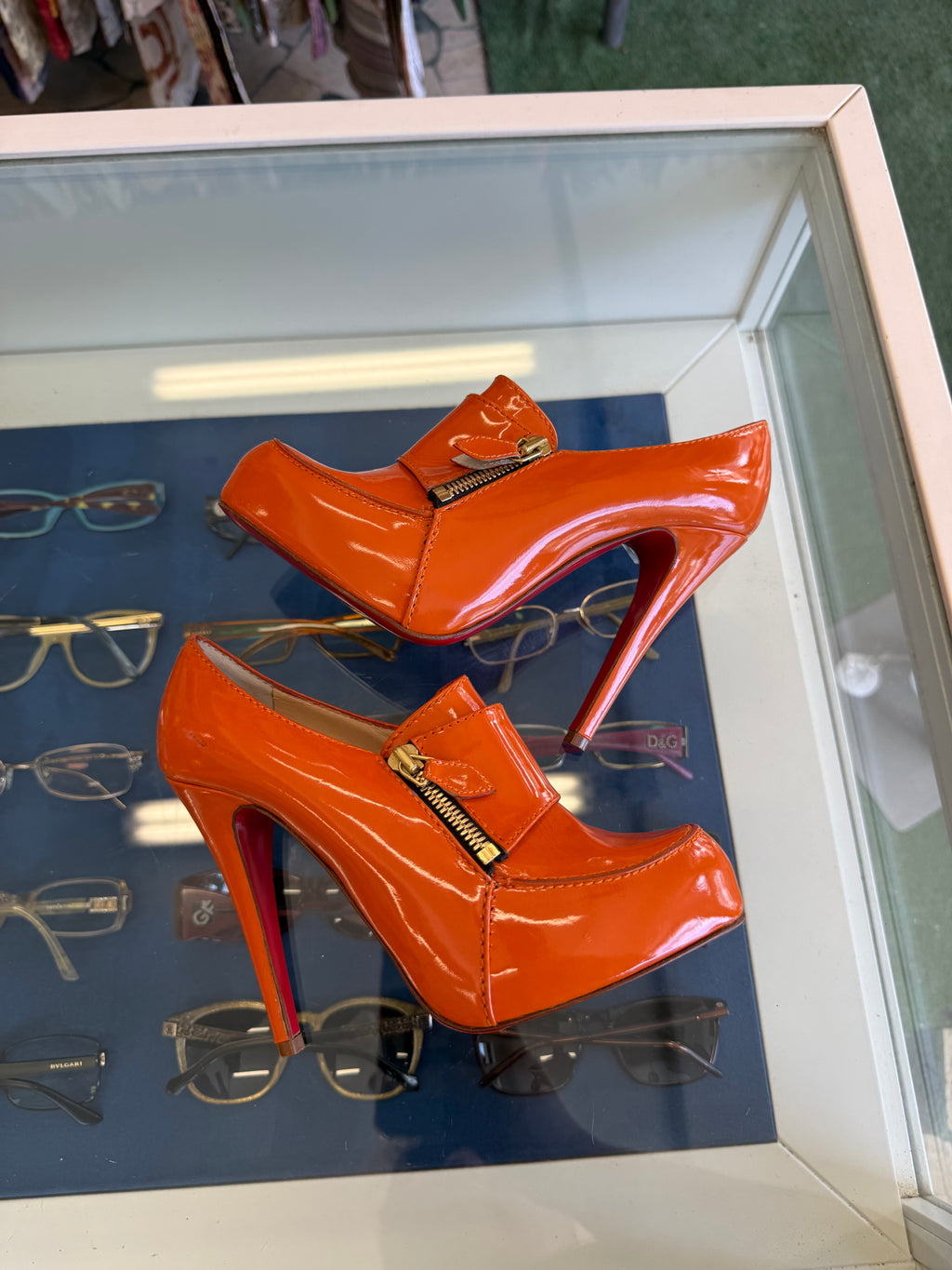 Tacchi Christian Louboutin “Lapono” arancioni 00s