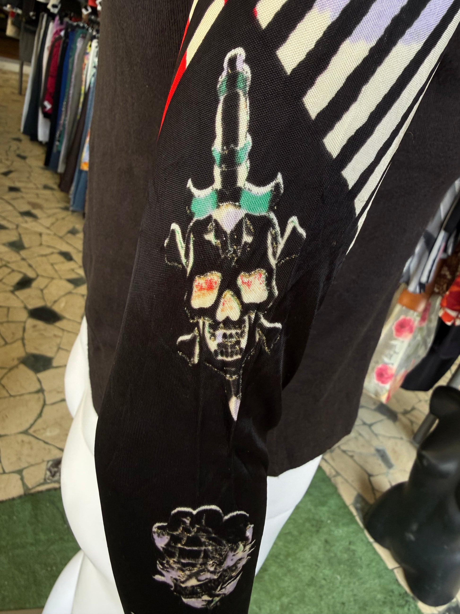 Top Roberto Cavalli tattoo multicolore 00s