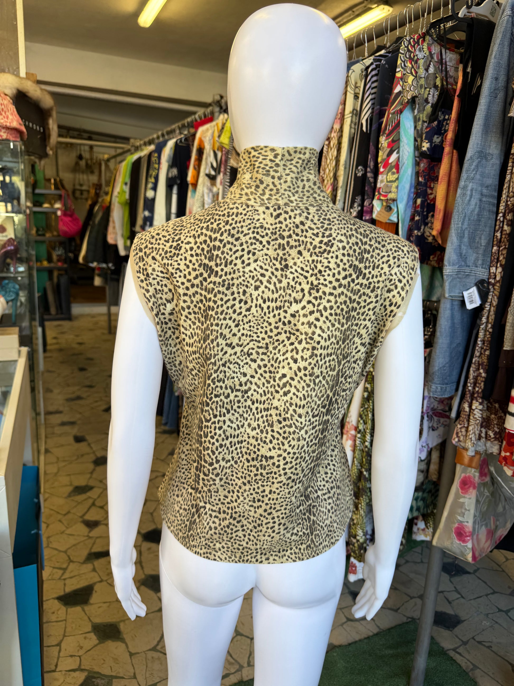 Top Roberto Cavalli FW1997 smanicato collo alto