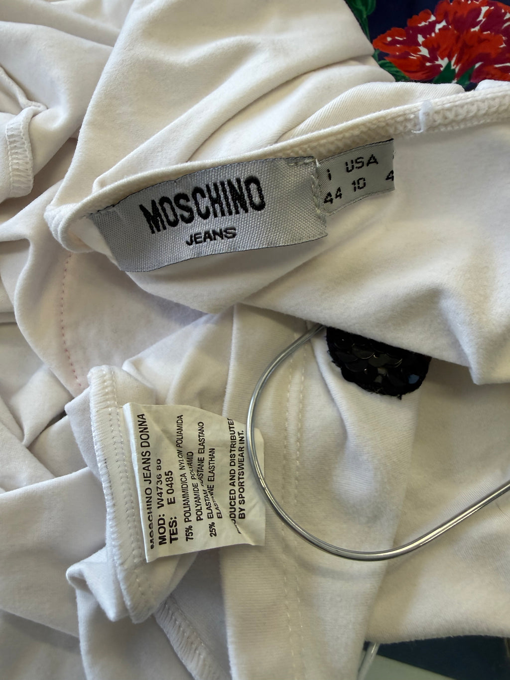 Top Moschino pianeti in paillettes 90s