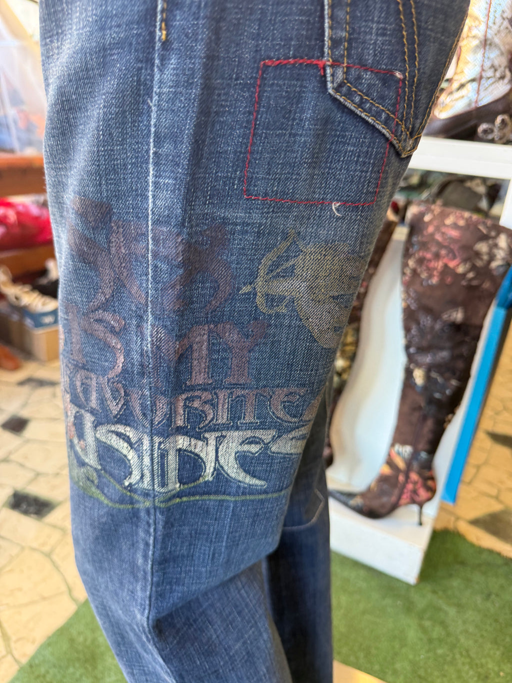 Jeans D&G patchwork SS2004 S*X print