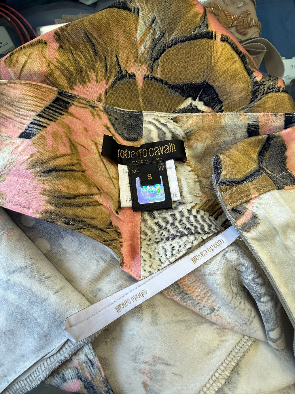 Pantalone Roberto Cavalli SS2004 seta animalier