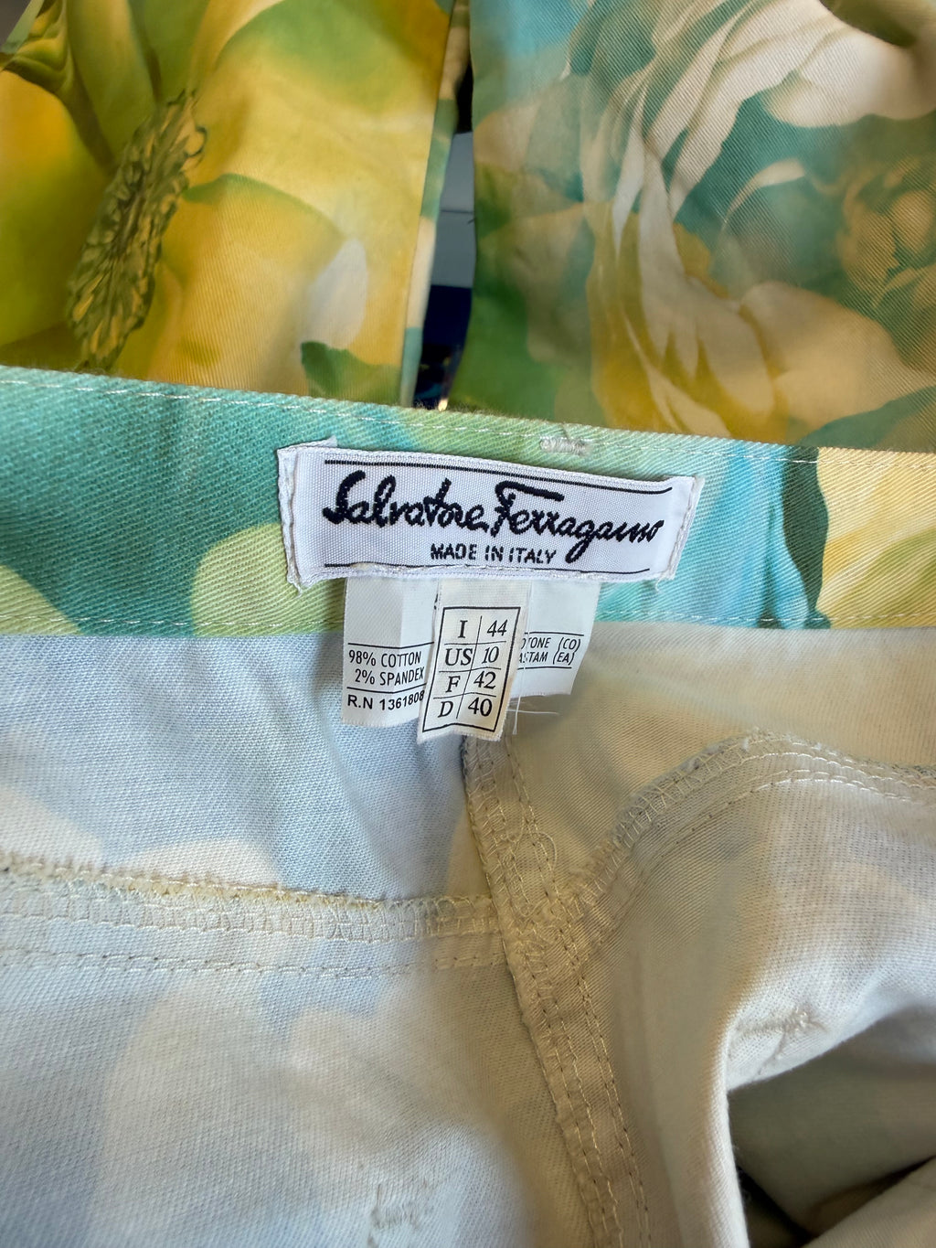 Jeans Salvatore Ferragamo floreale 00s