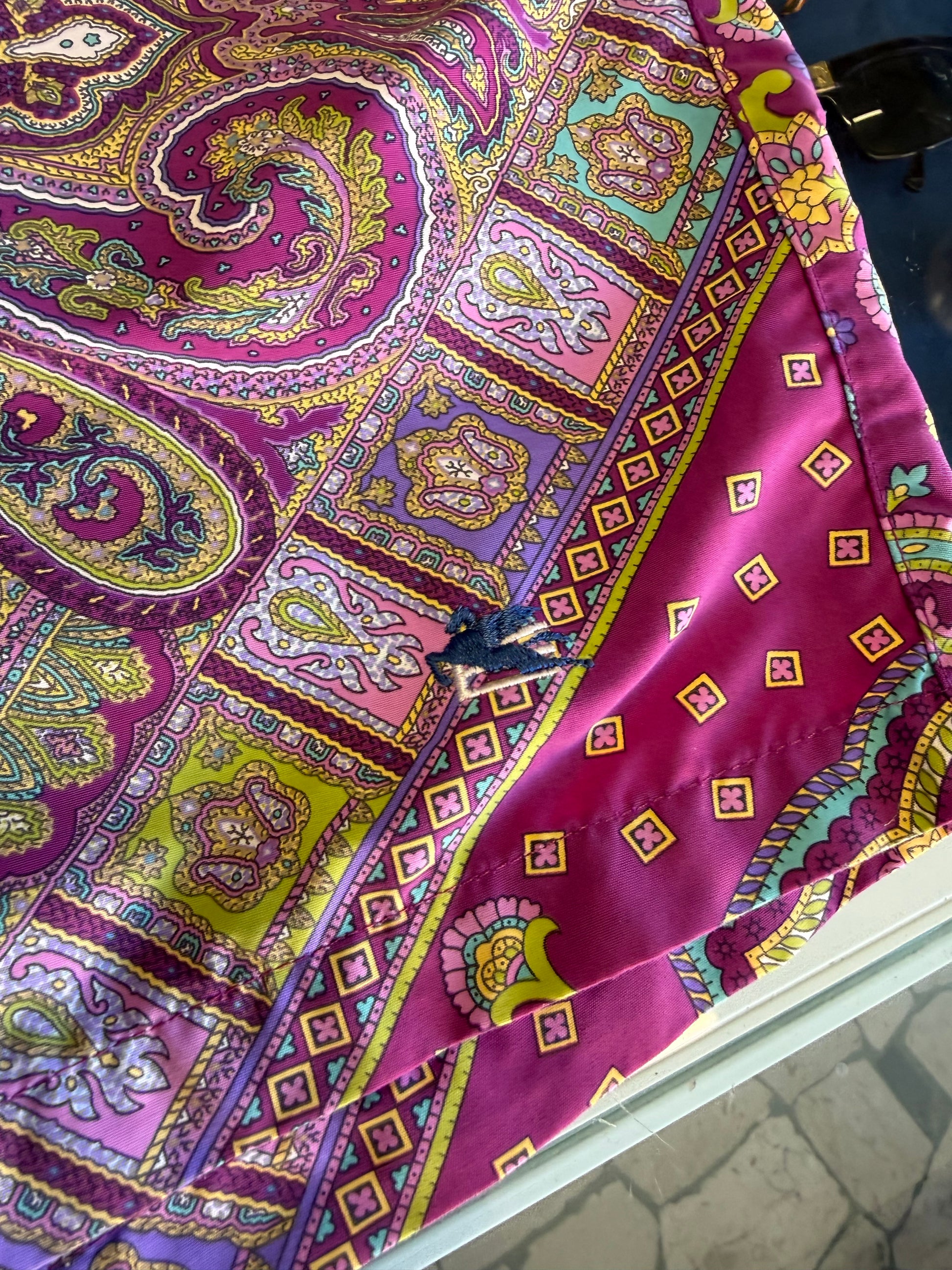 Costume da bagno Etro stampa paisley viola 00s