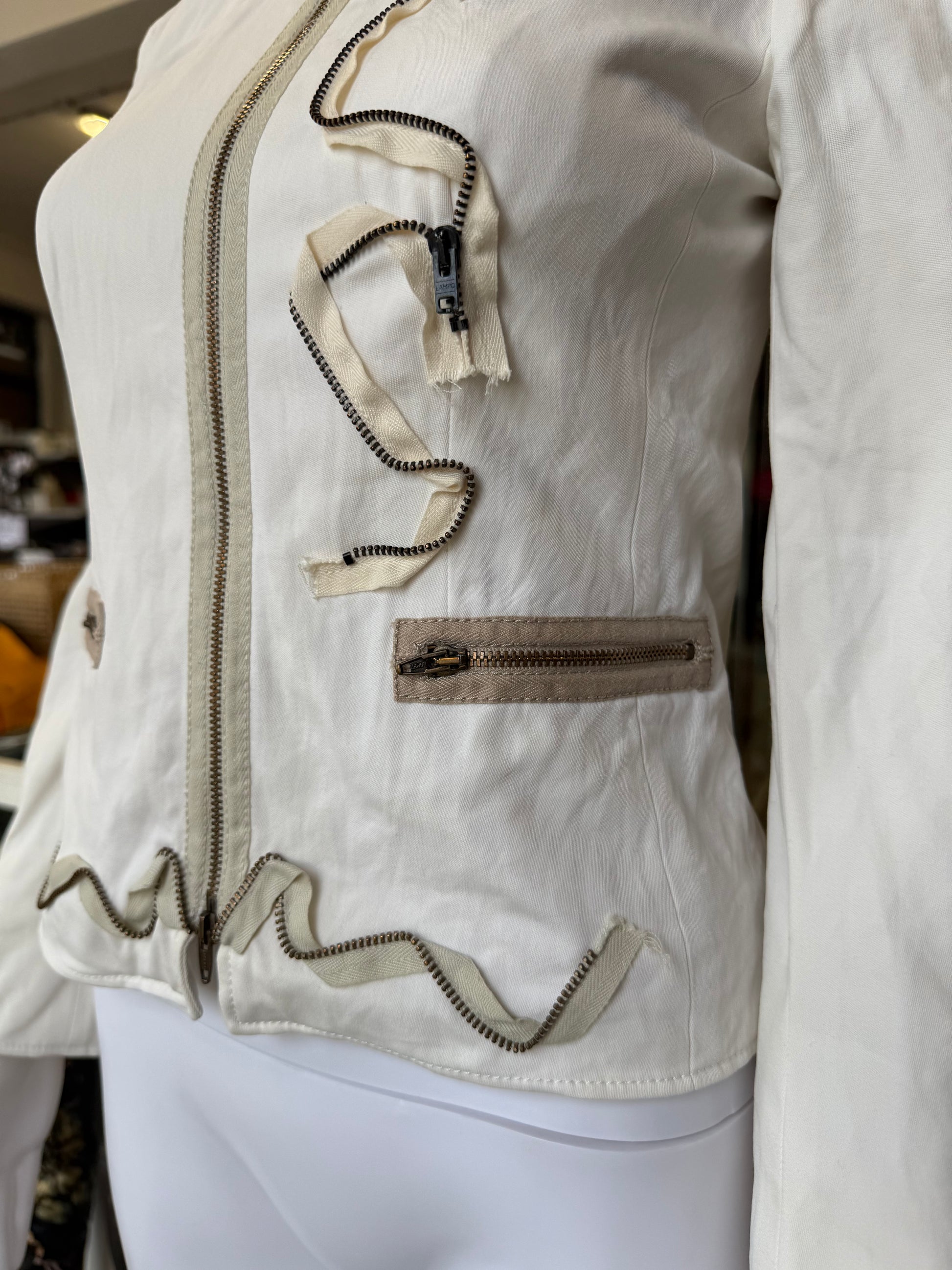 Giacca Moschino cerniere fiore