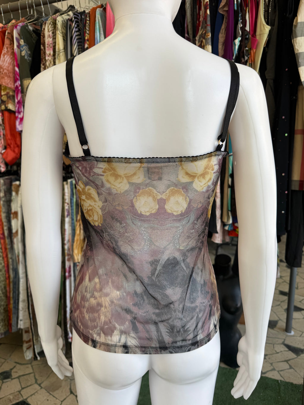 Top floreale Roberto Cavalli leggero 00s