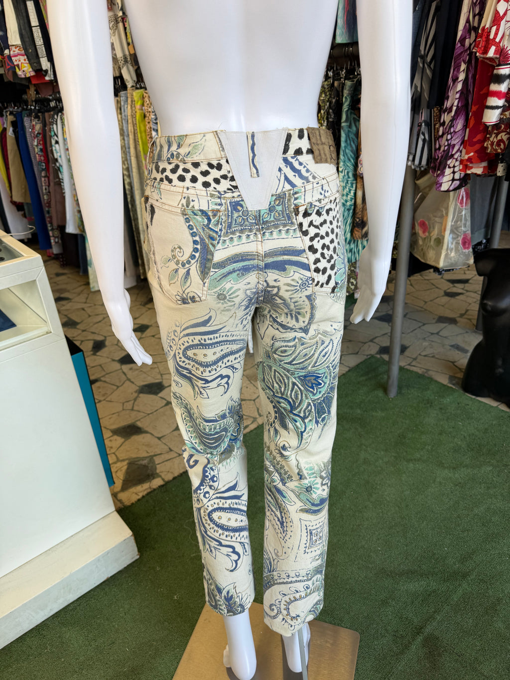 Jeans Roberto Cavalli SS2005 leopardo e fiori