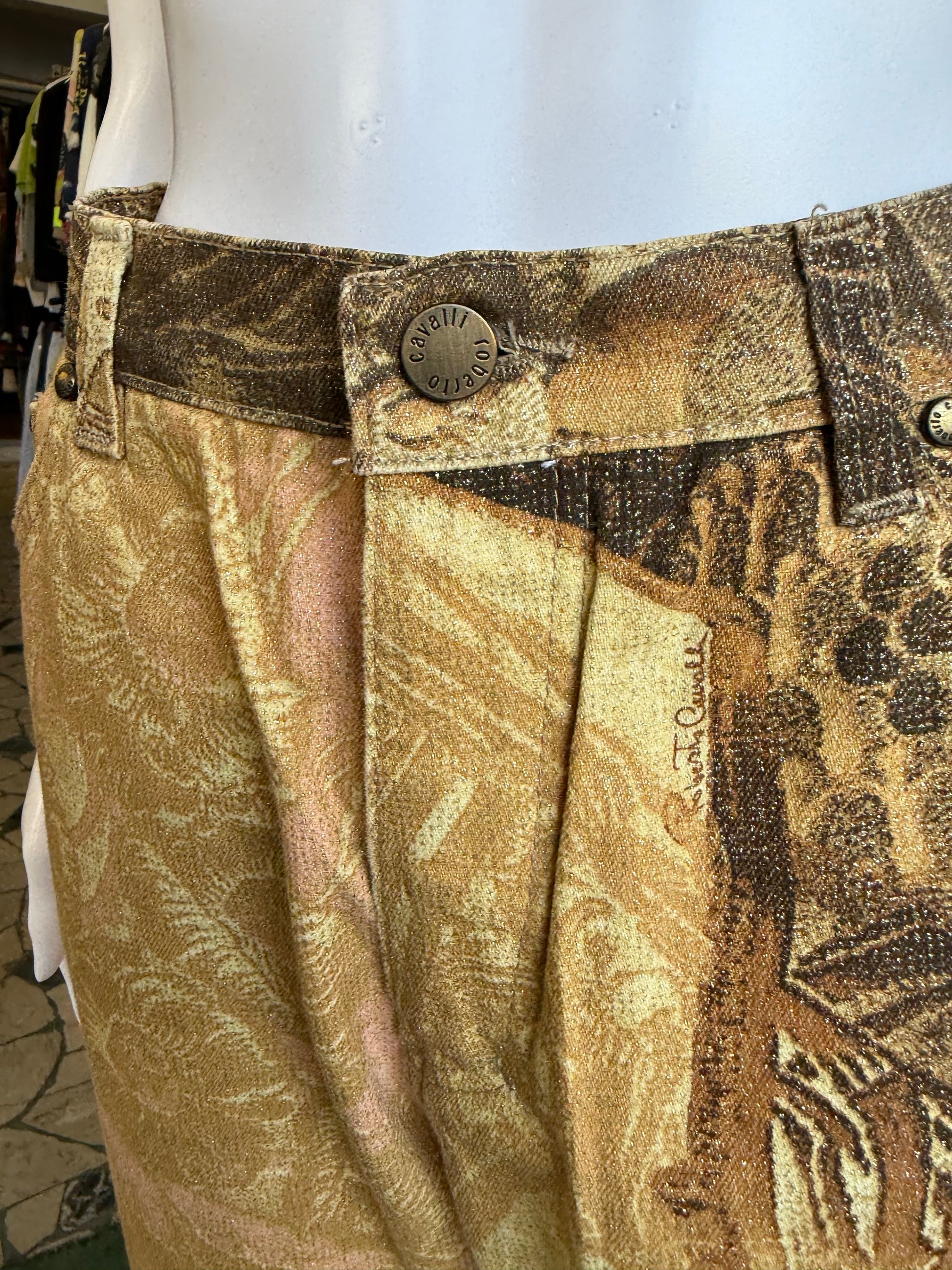 Jeans Roberto Cavalli FW2001 gold leaf