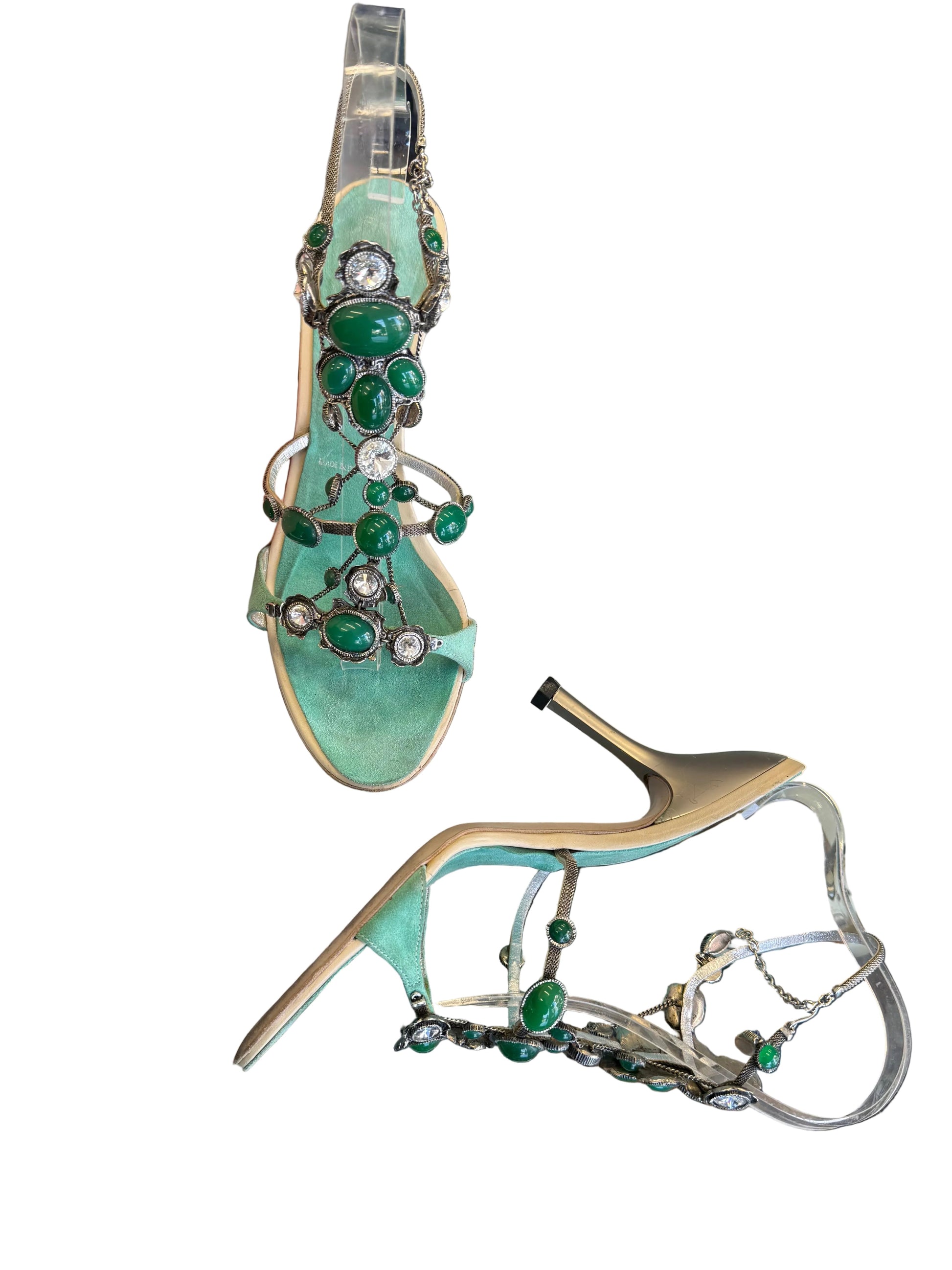 Sandali gioiello smeraldo Vicini by Giuseppe Zanotti 2000”