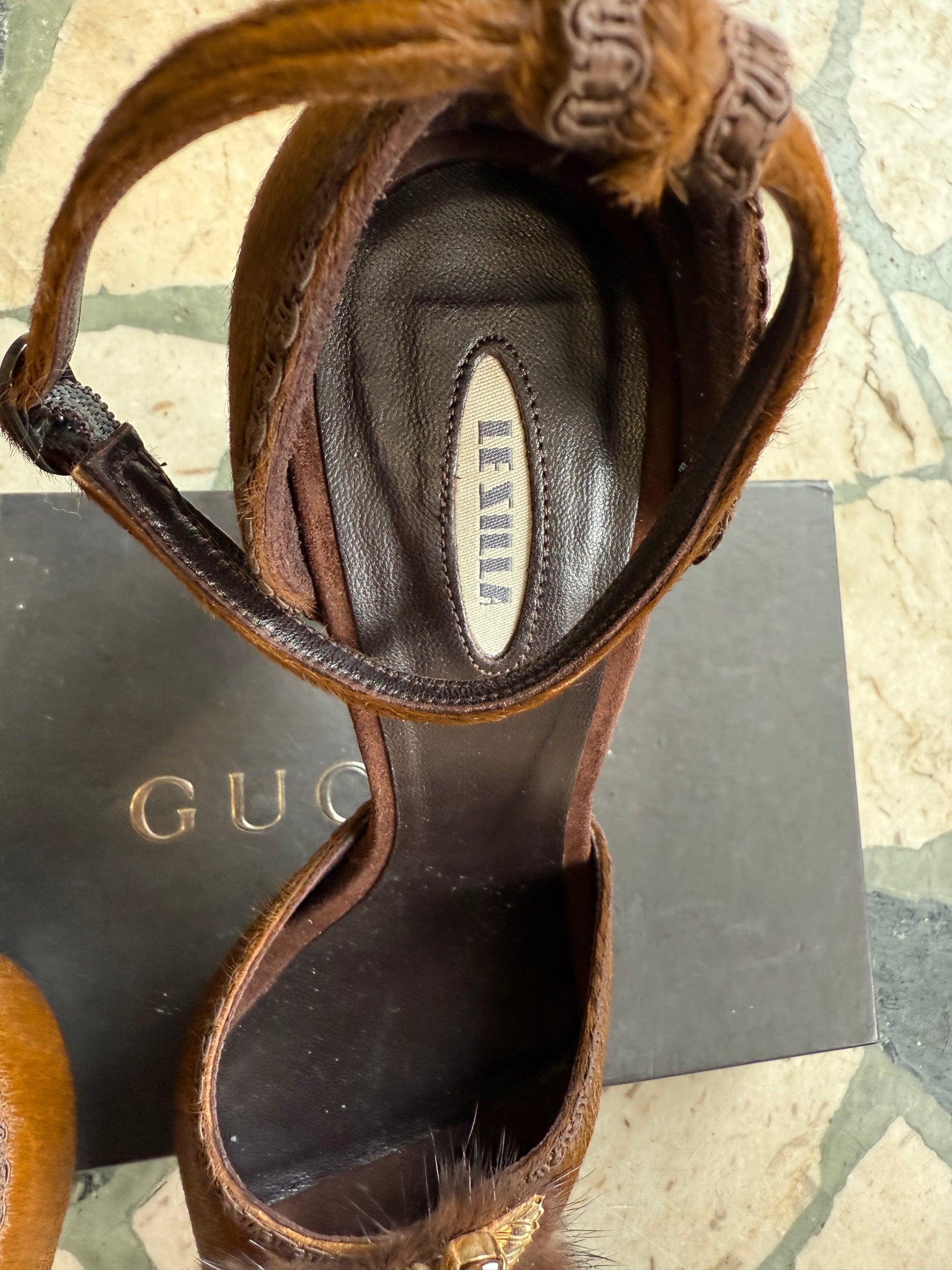 Sandali gioiello  Le Silla in cavallino e visone