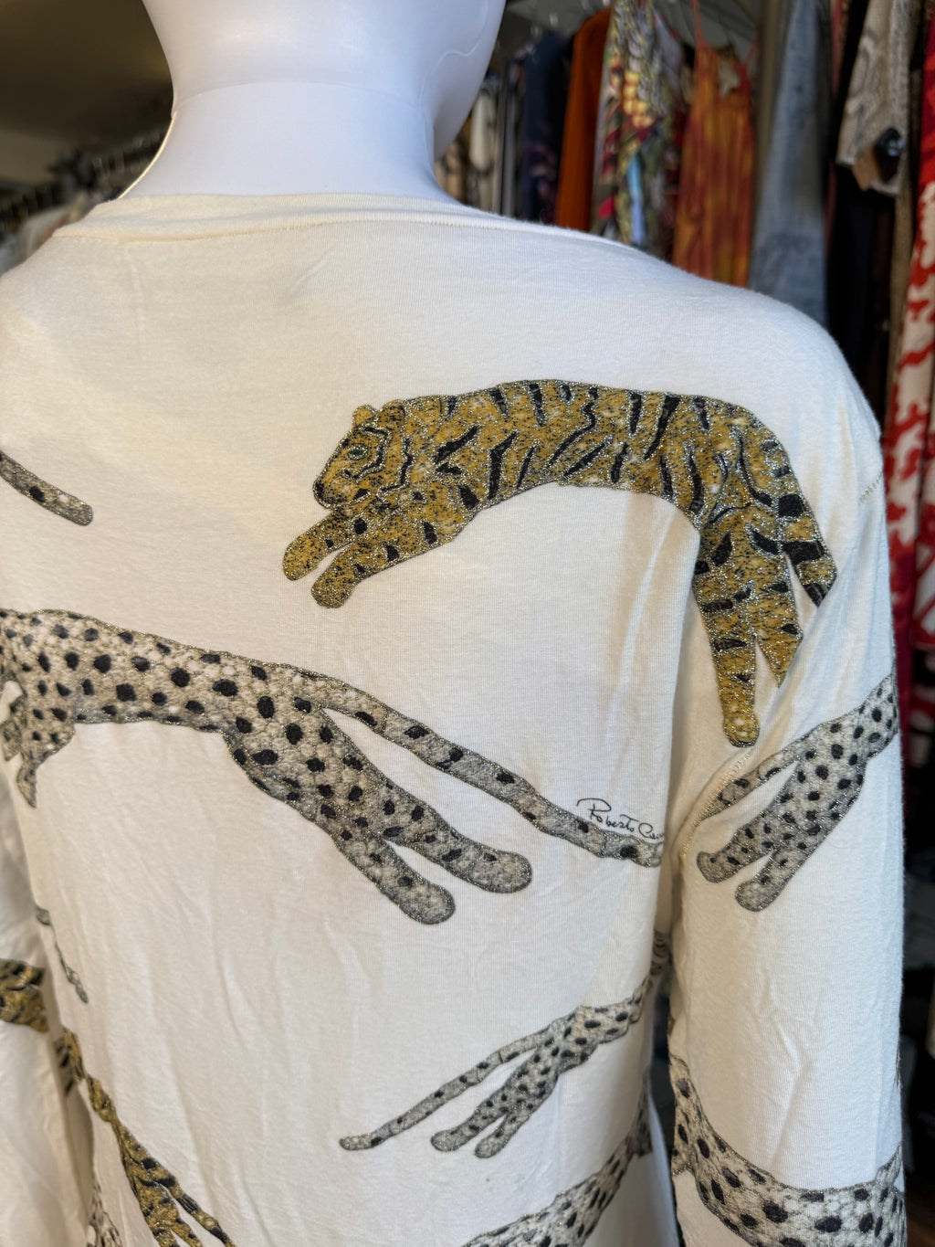 Top Roberto Cavalli FW2002 tigre e leopardo