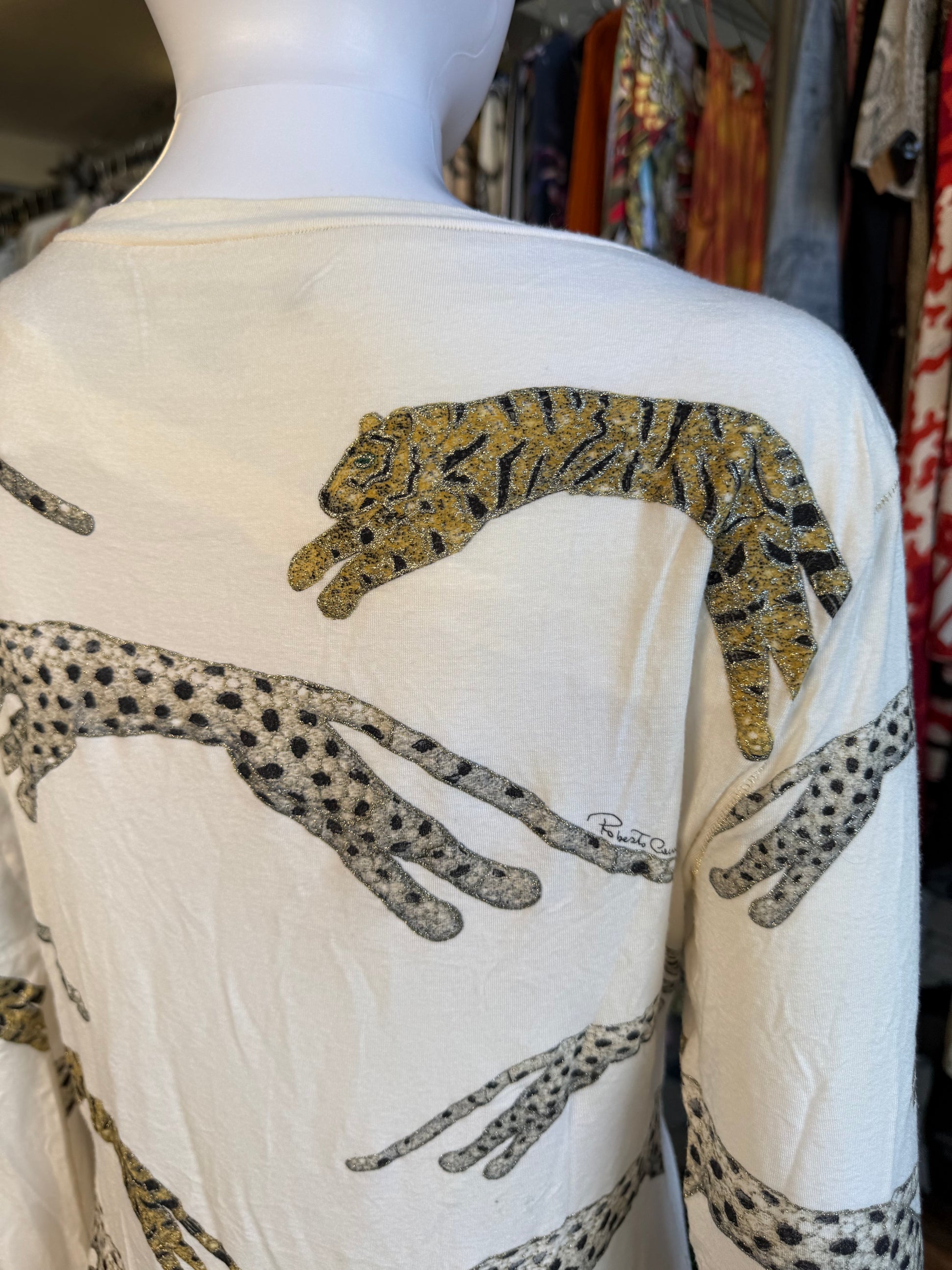 Top Roberto Cavalli FW2002 tigre e leopardo