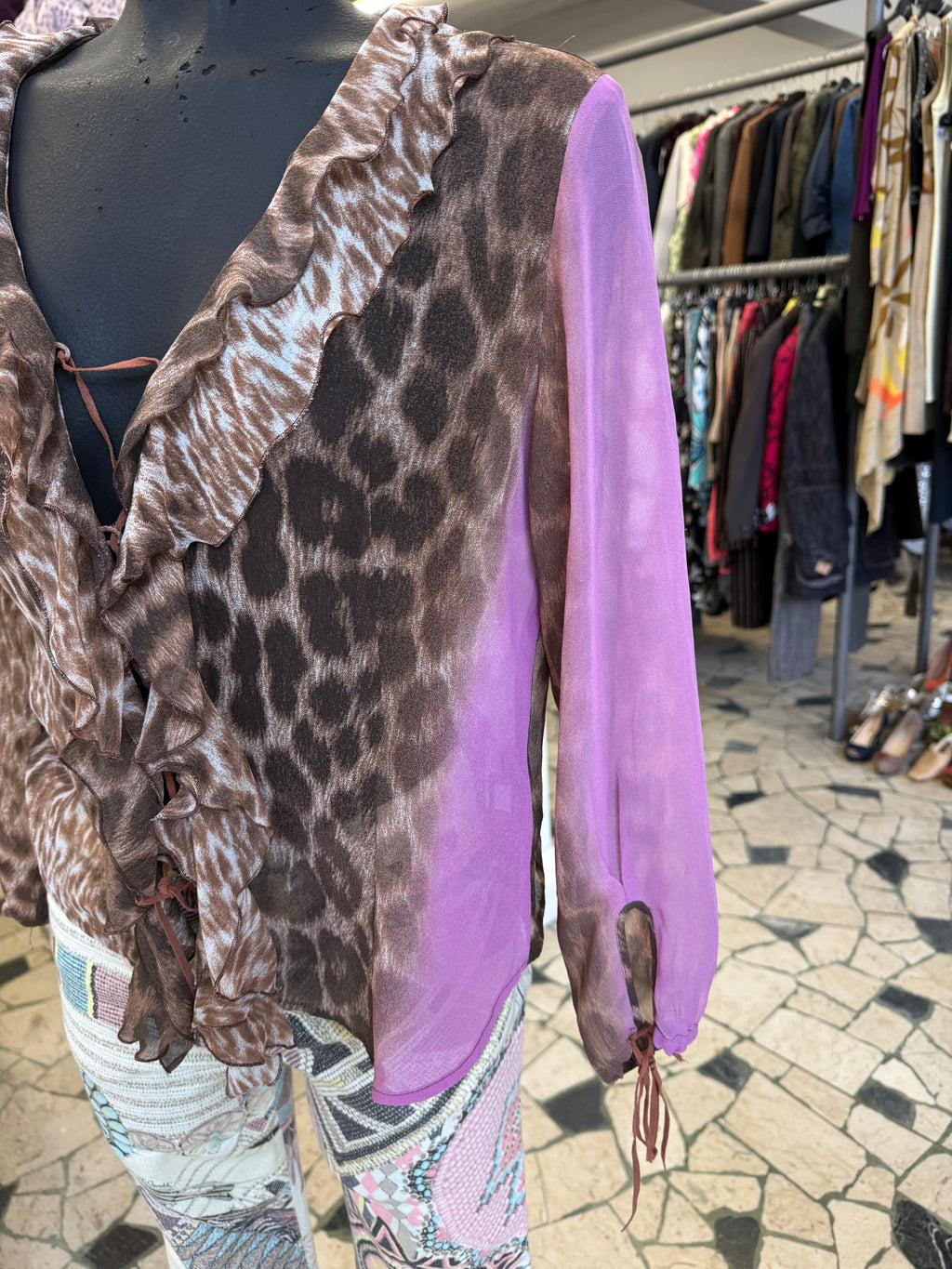 Camicia Roberto Cavalli Leopardo e fucsia 2000” just