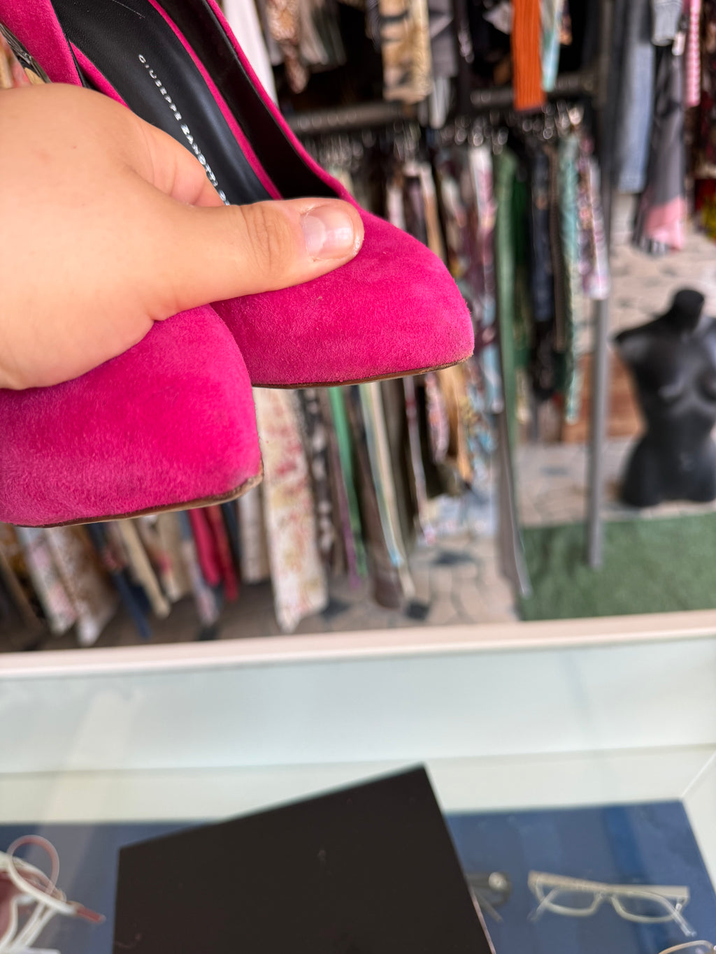 Décolleté Giuseppe Zanotti fucsia tacco acciaio