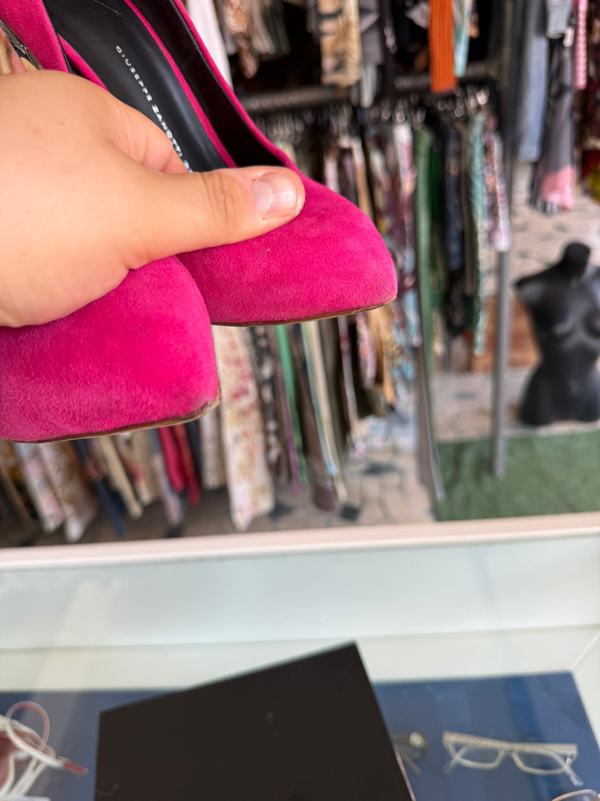 Décolleté Giuseppe Zanotti fucsia tacco acciaio