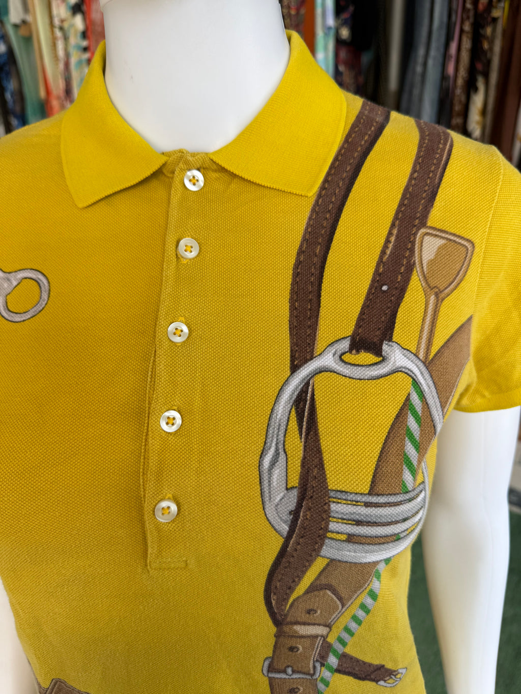 Polo Ralph Lauren stampa equestre speroni e cinghie 00s