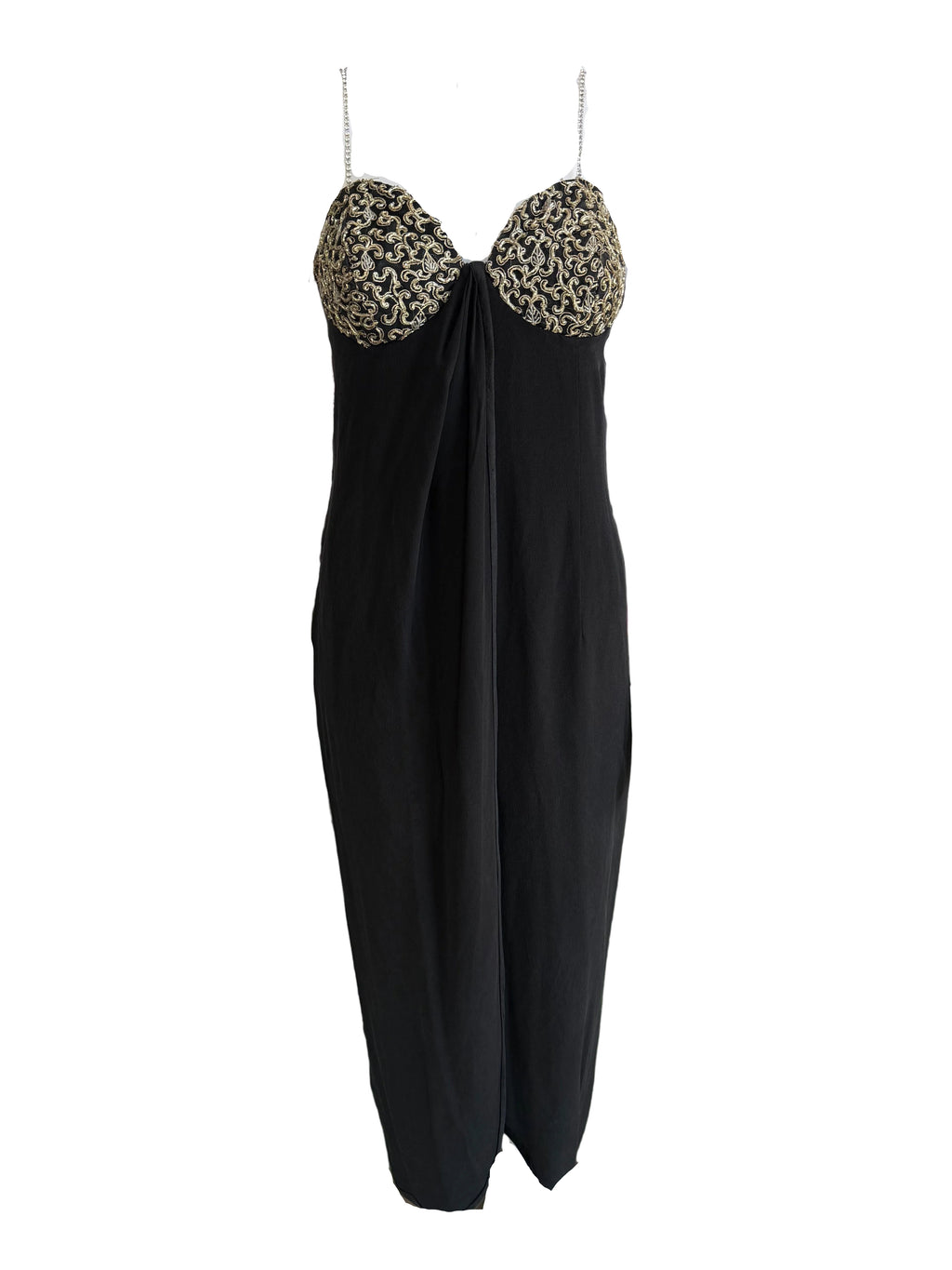 Abito Gai Mattiolo Couture 90s ricami e cristalli