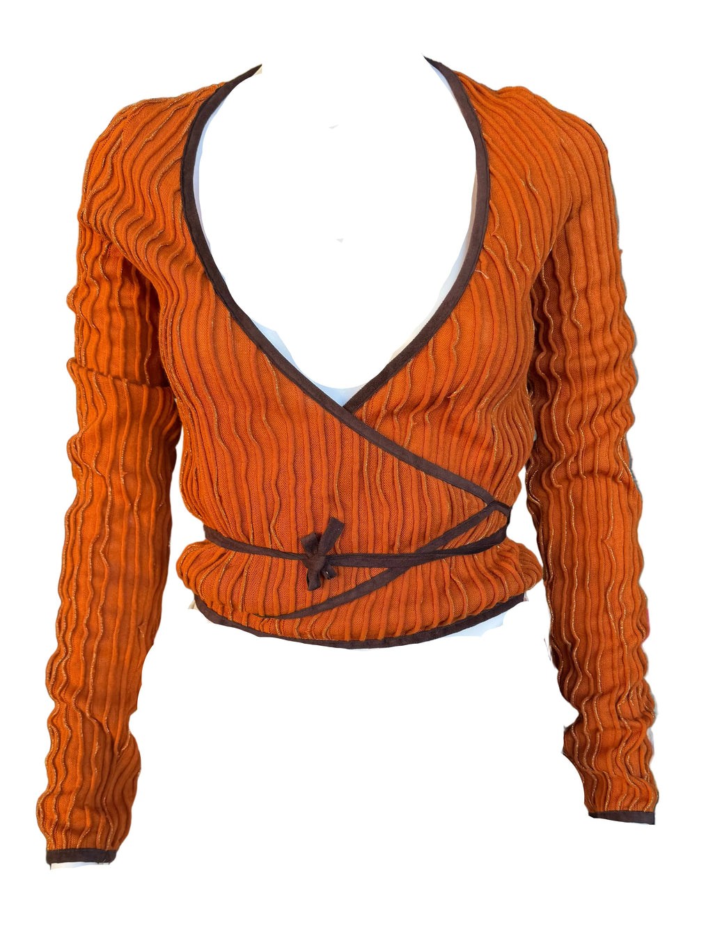 Cardigan top Roberto Cavalli arancione 2000s