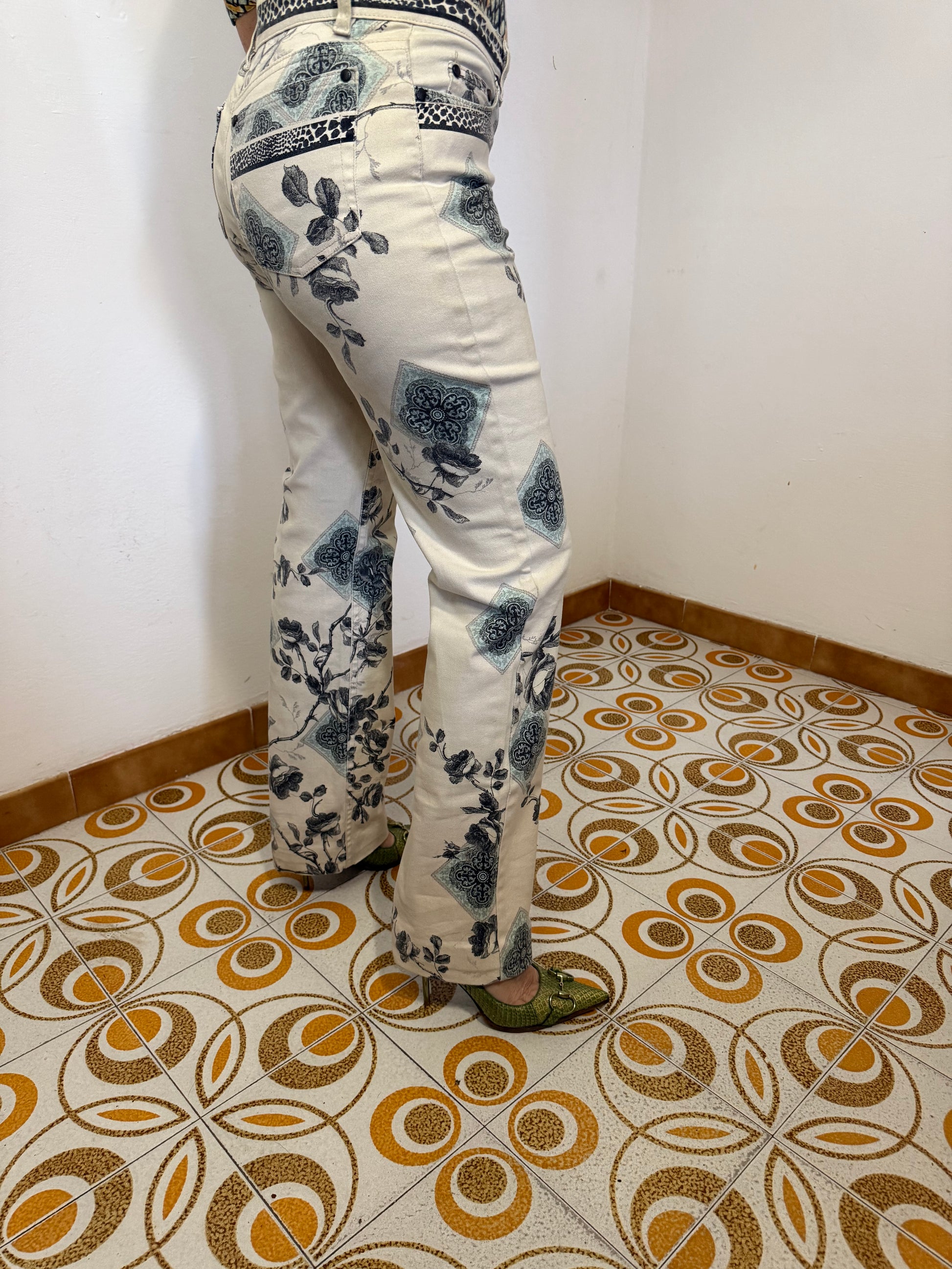 Jeans rose e mandala Roberto Cavalli FW2005