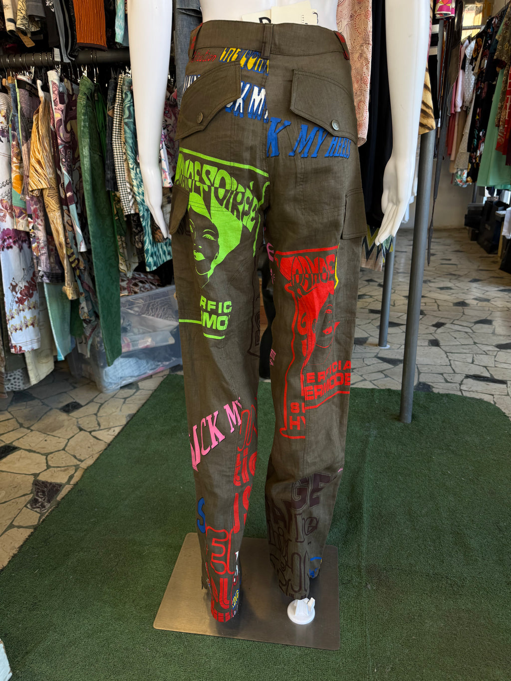 Pantalone Dolce & Gabbana cargo FW2004 lino stampato  nuovo