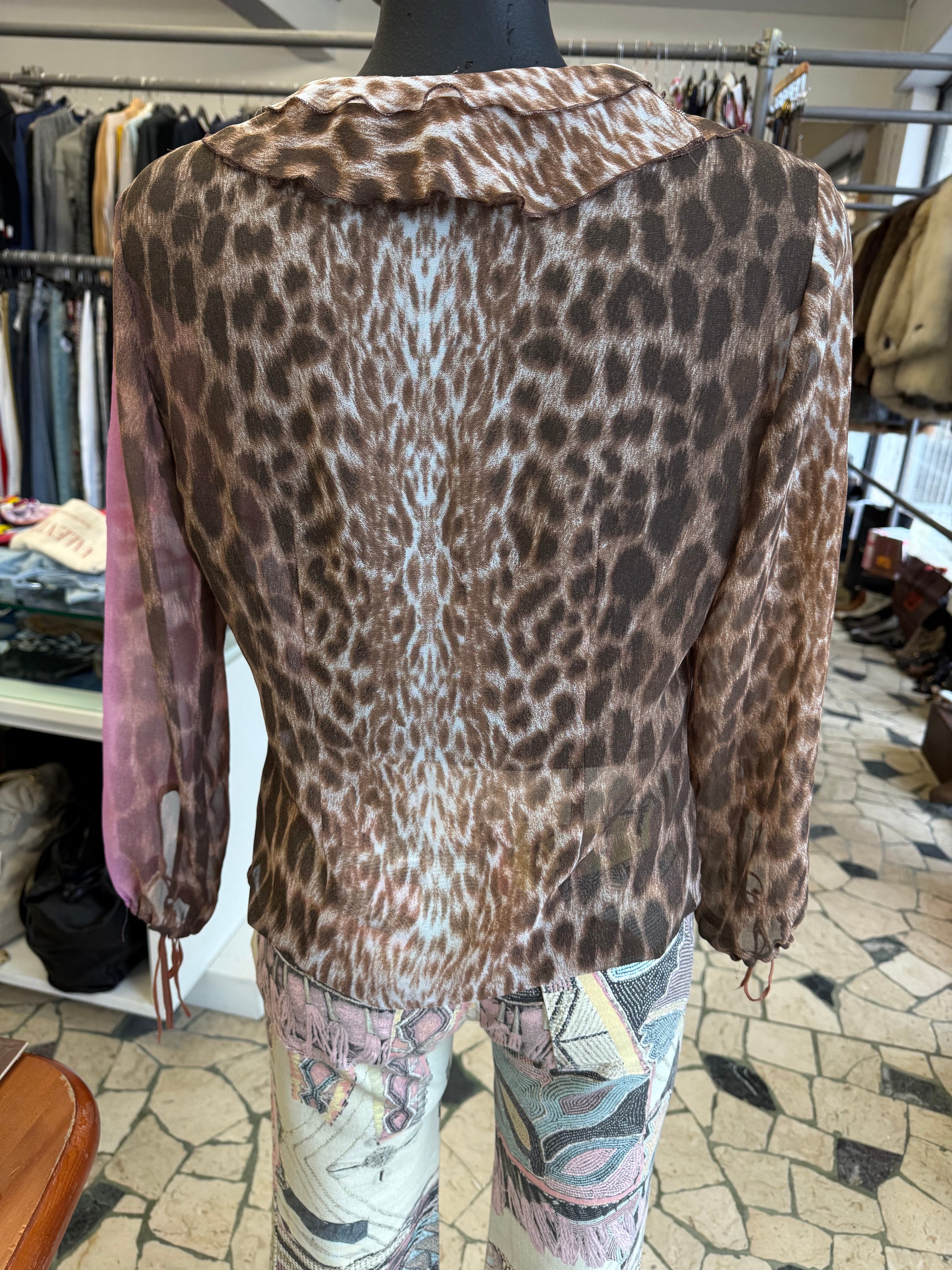 Camicia Roberto Cavalli Leopardo e fucsia 2000” just